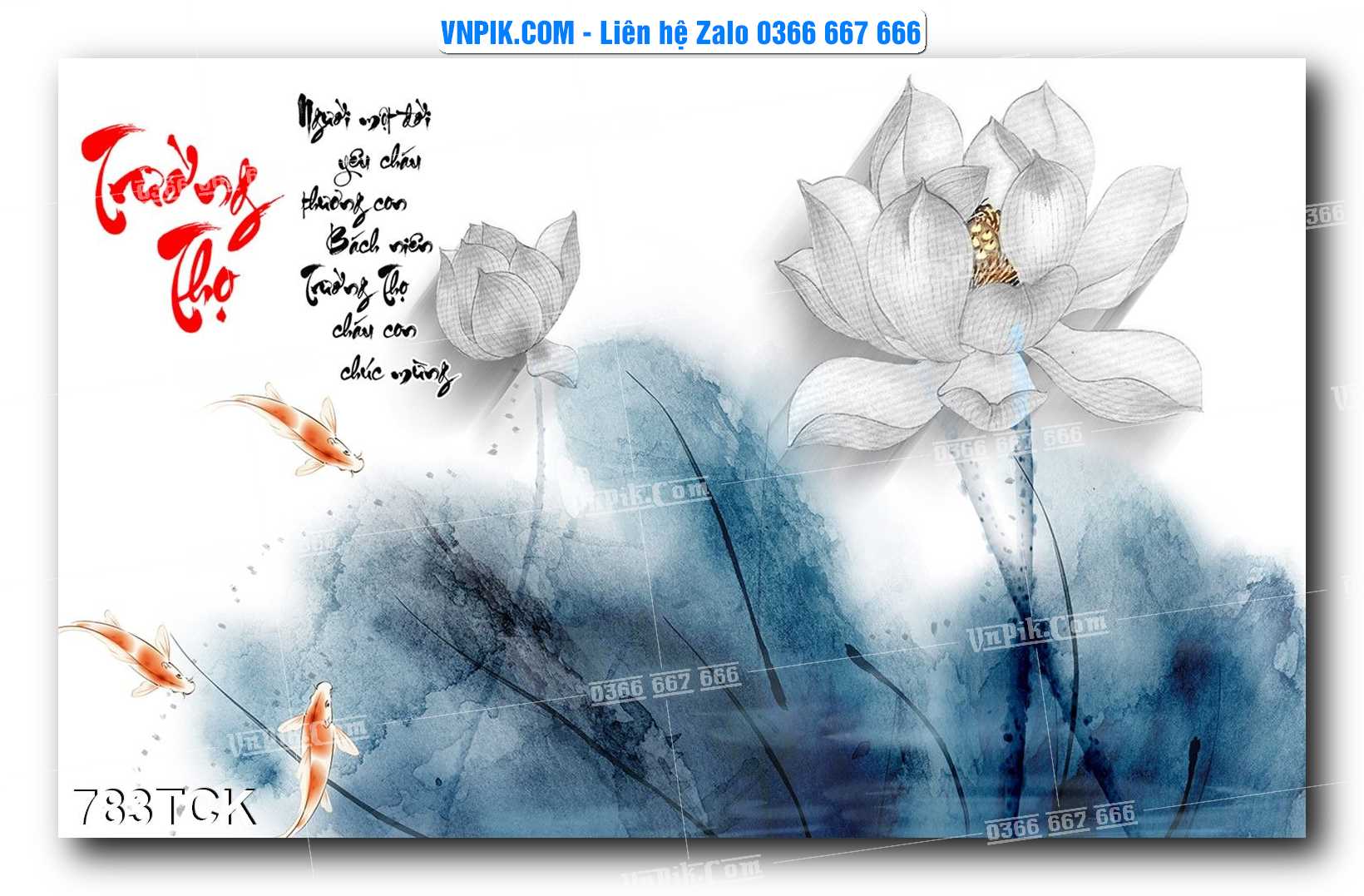 Tranh Hoa Sen – Cá Koi – Cá Chép 783TCK