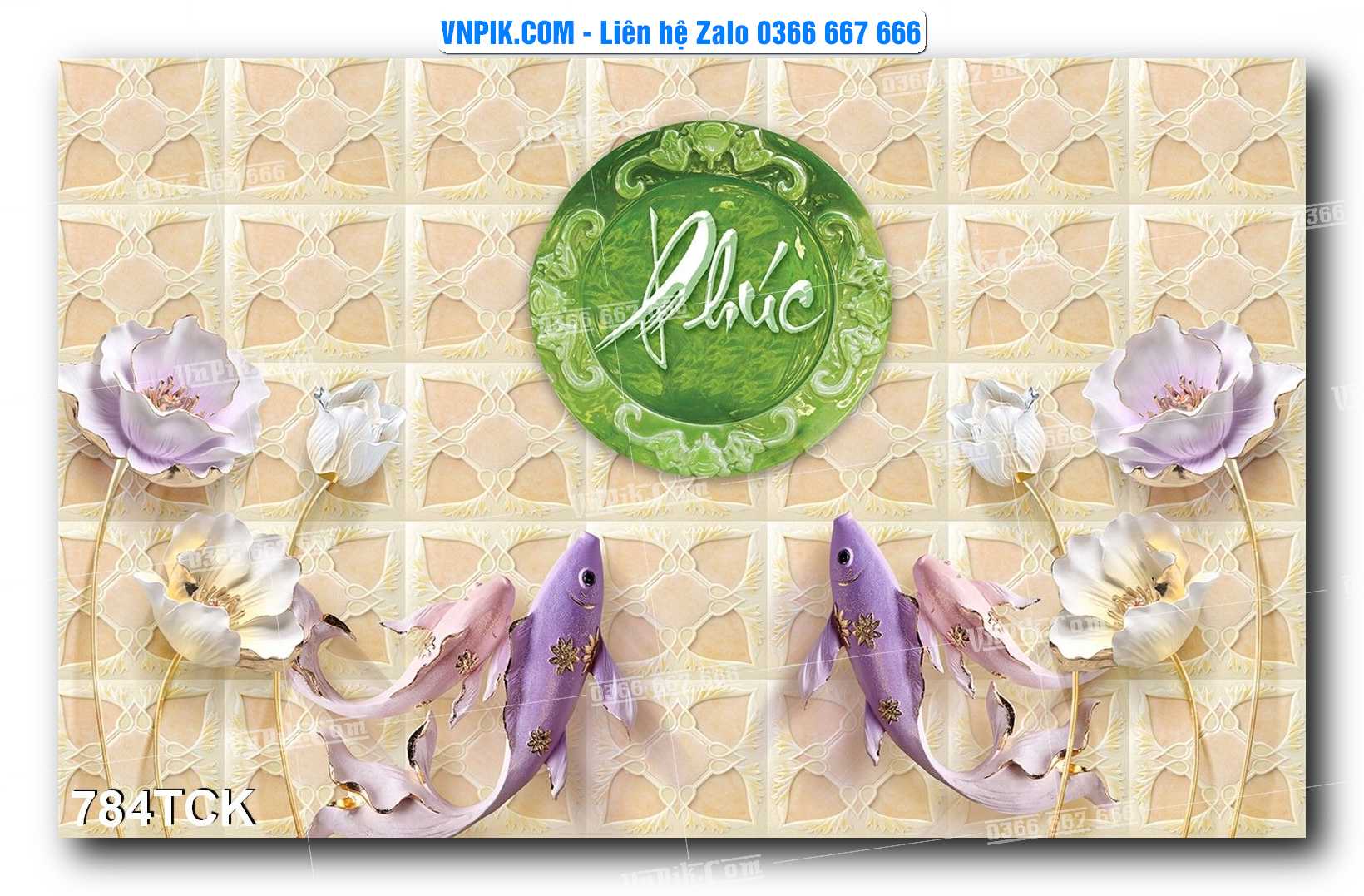 Tranh Hoa Sen – Cá Koi – Cá Chép 784TCK