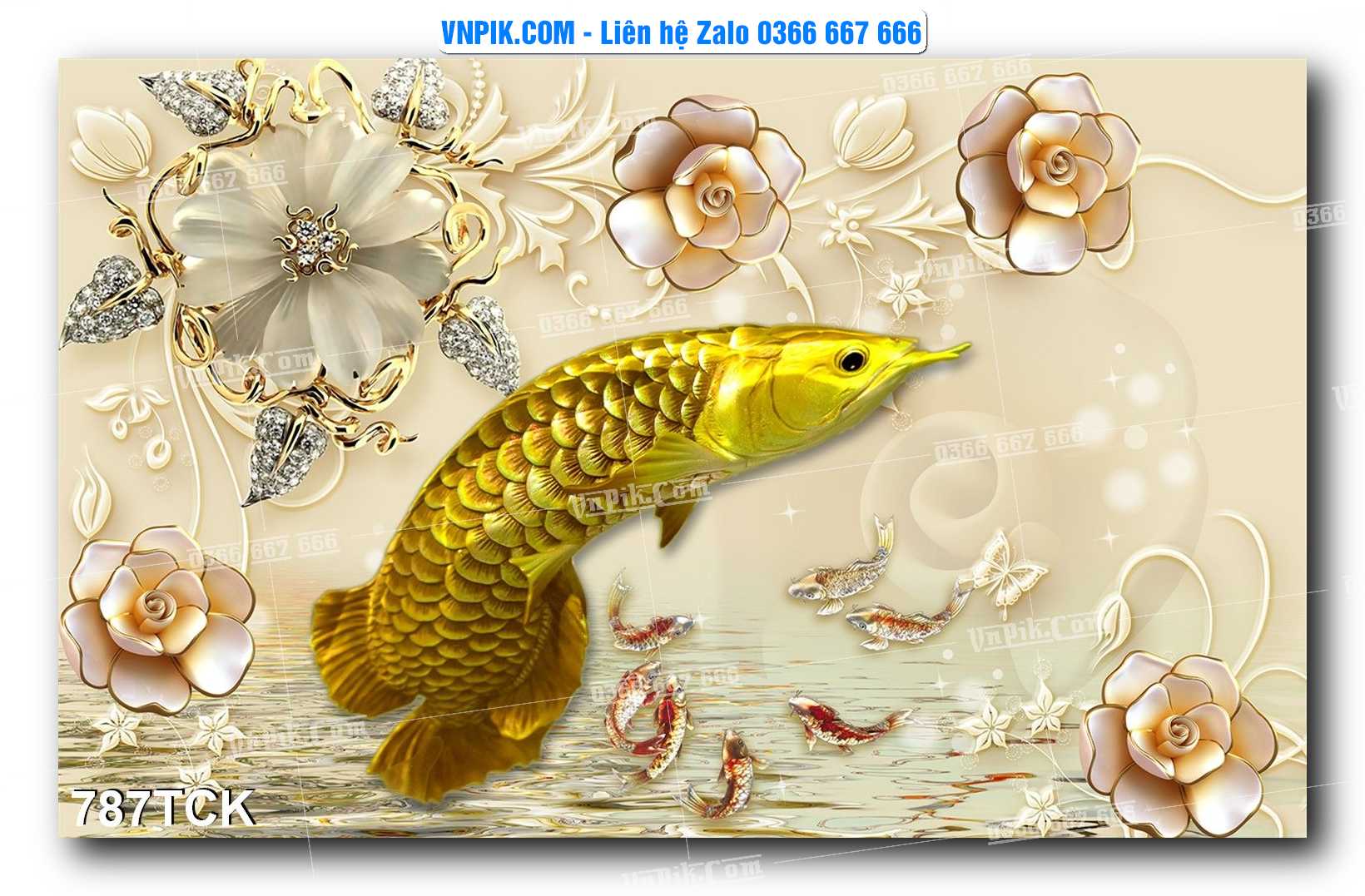 Tranh Hoa Sen – Cá Koi – Cá Chép 787TCK