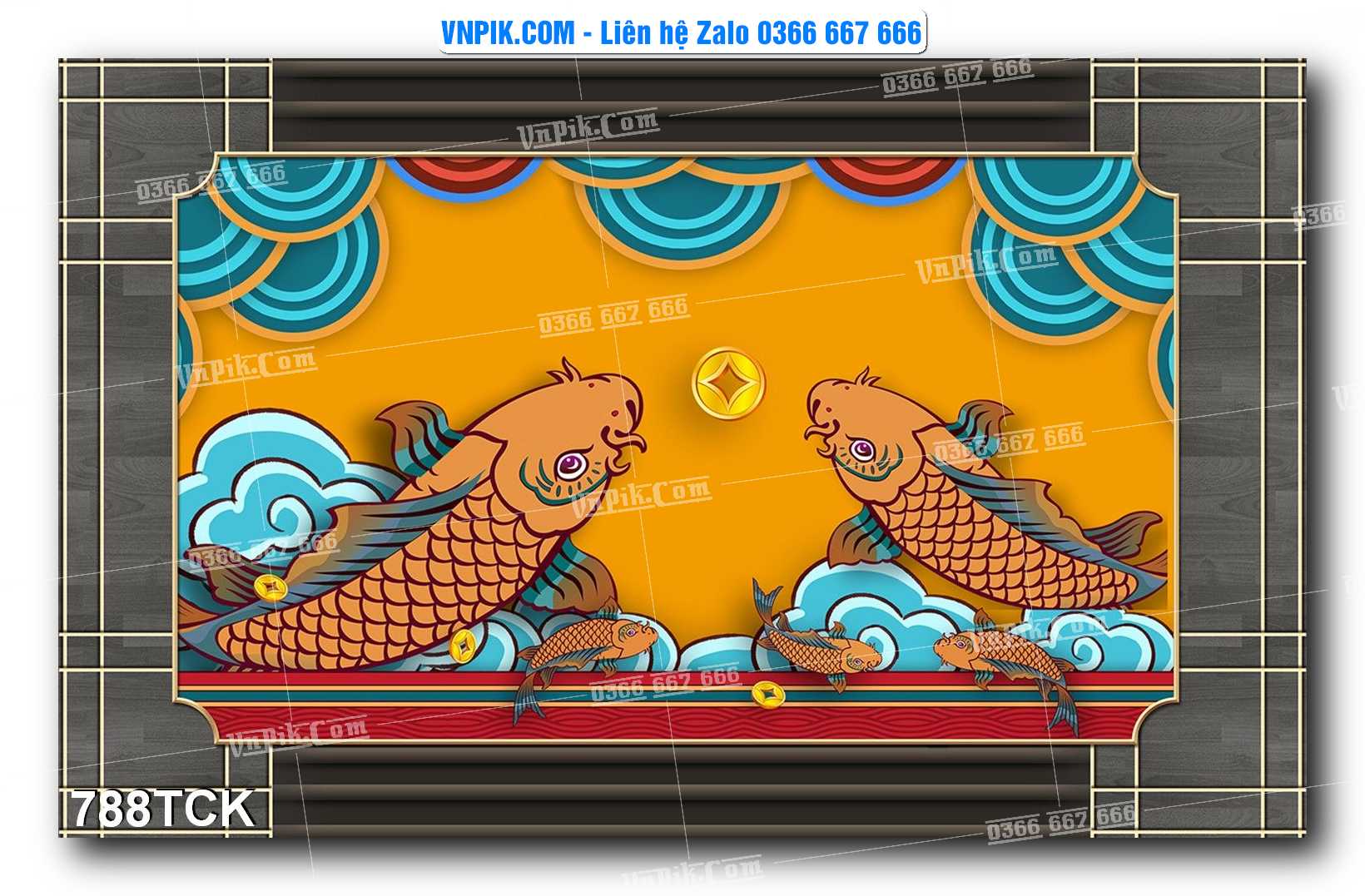 Tranh Hoa Sen – Cá Koi – Cá Chép 788TCK