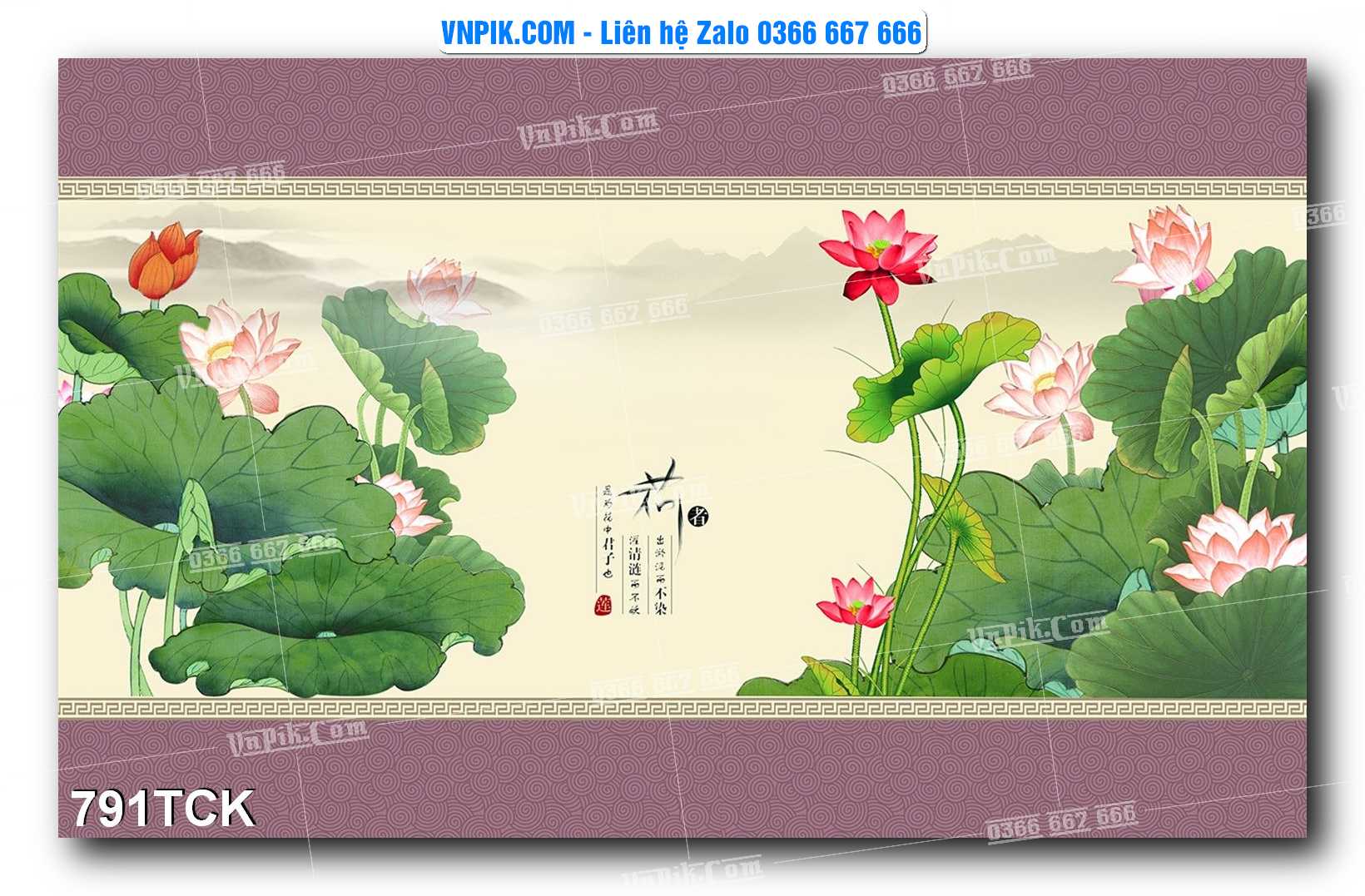 Tranh Hoa Sen – Cá Koi – Cá Chép 791TCK