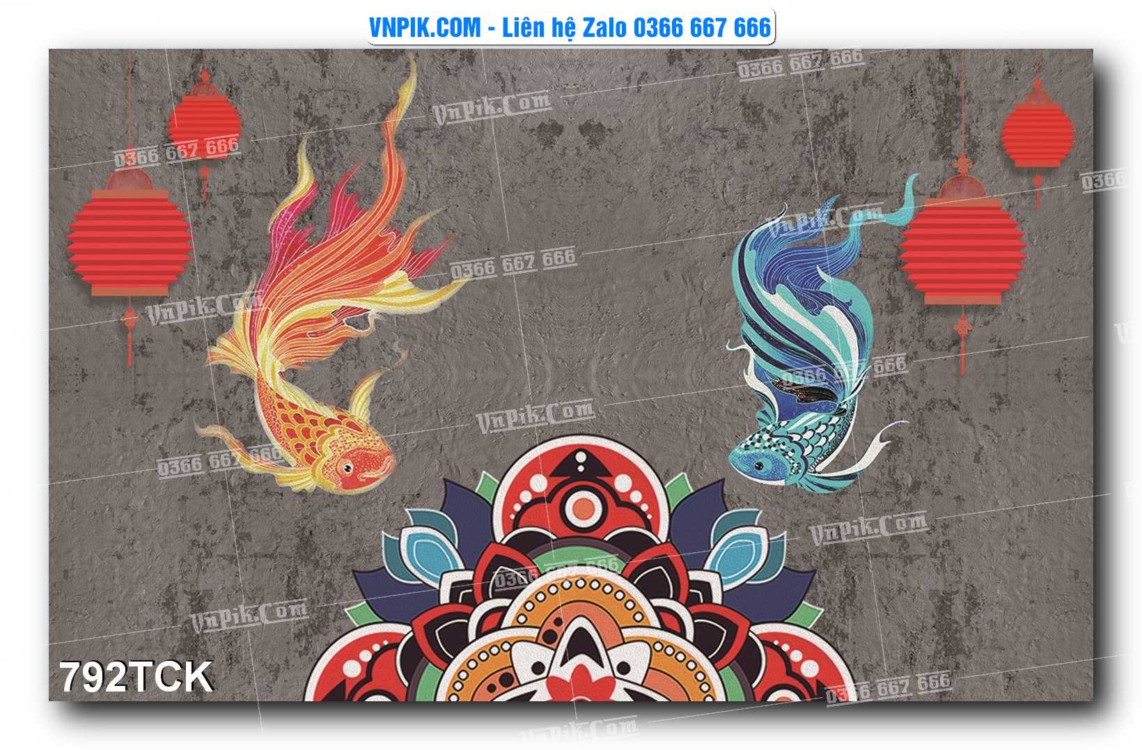 Tranh Hoa Sen – Cá Koi – Cá Chép 792TCK