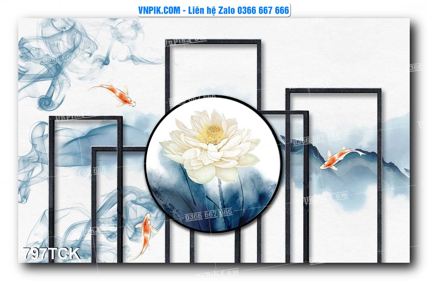 Tranh Hoa Sen – Cá Koi – Cá Chép 797TCK