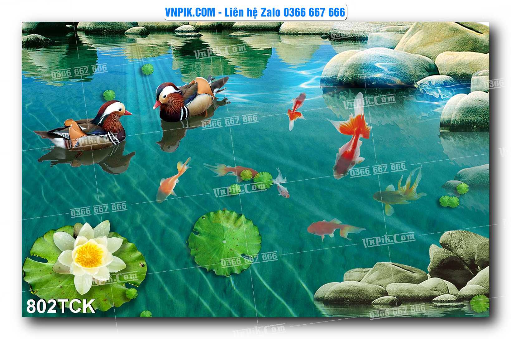 Tranh Hoa Sen – Cá Koi – Cá Chép 799TCK