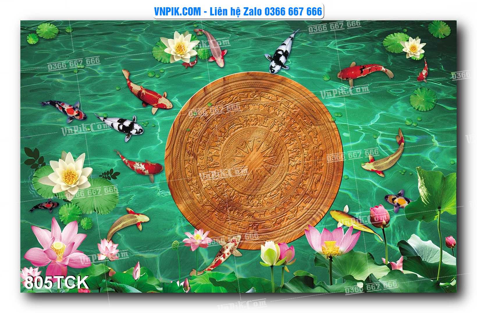 Tranh Hoa Sen – Cá Koi – Cá Chép 802TCK