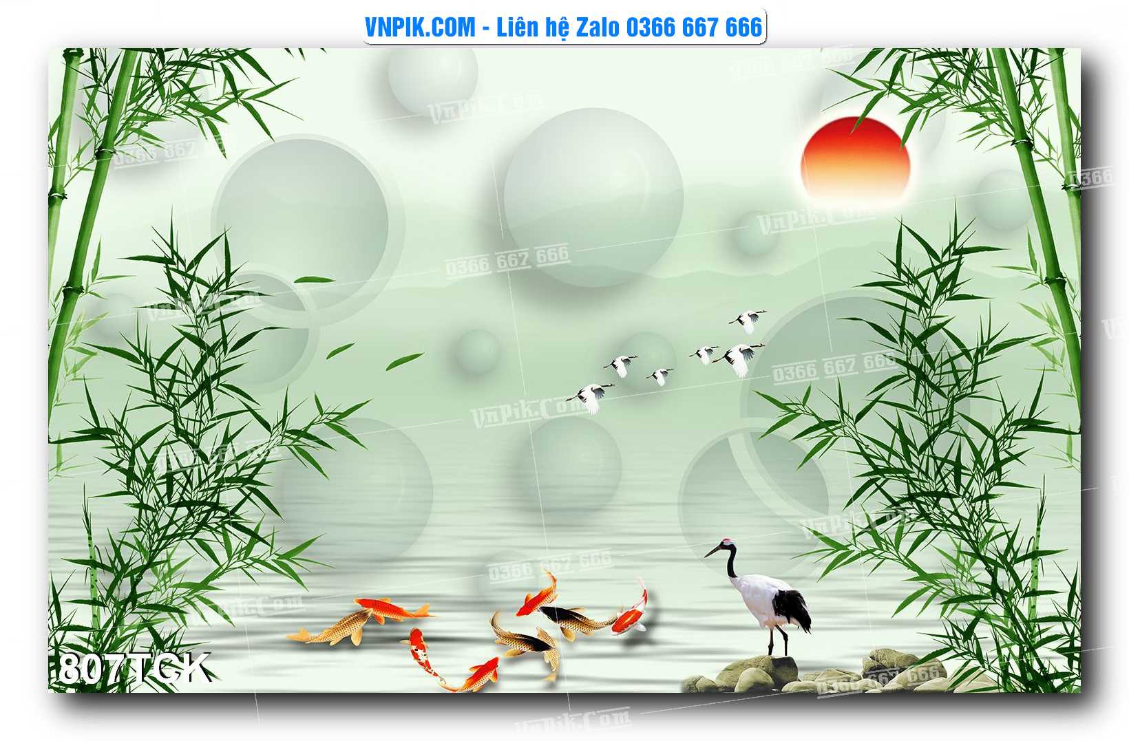Tranh Hoa Sen – Cá Koi – Cá Chép 804TCK