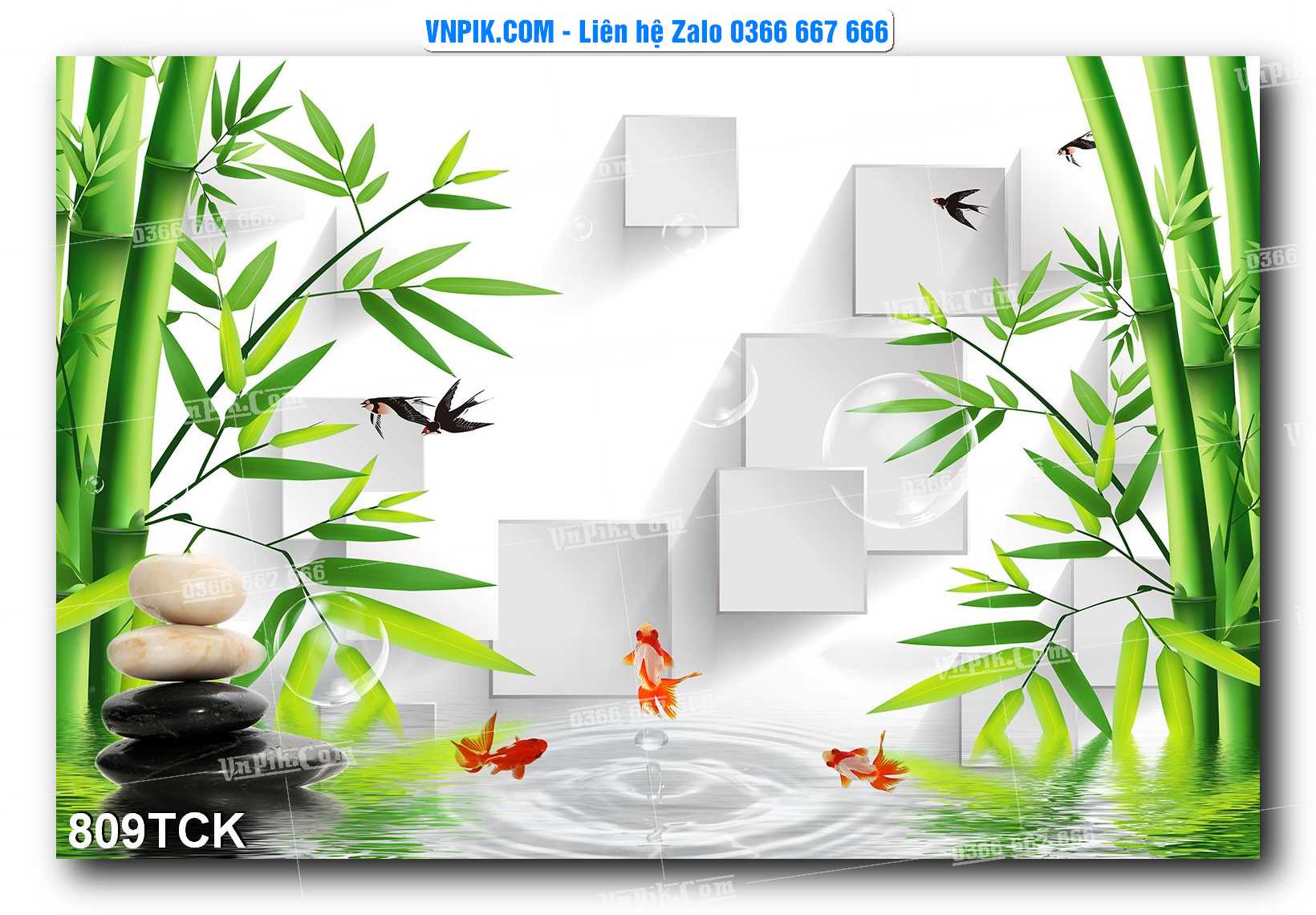 Tranh Hoa Sen – Cá Koi – Cá Chép 806TCK