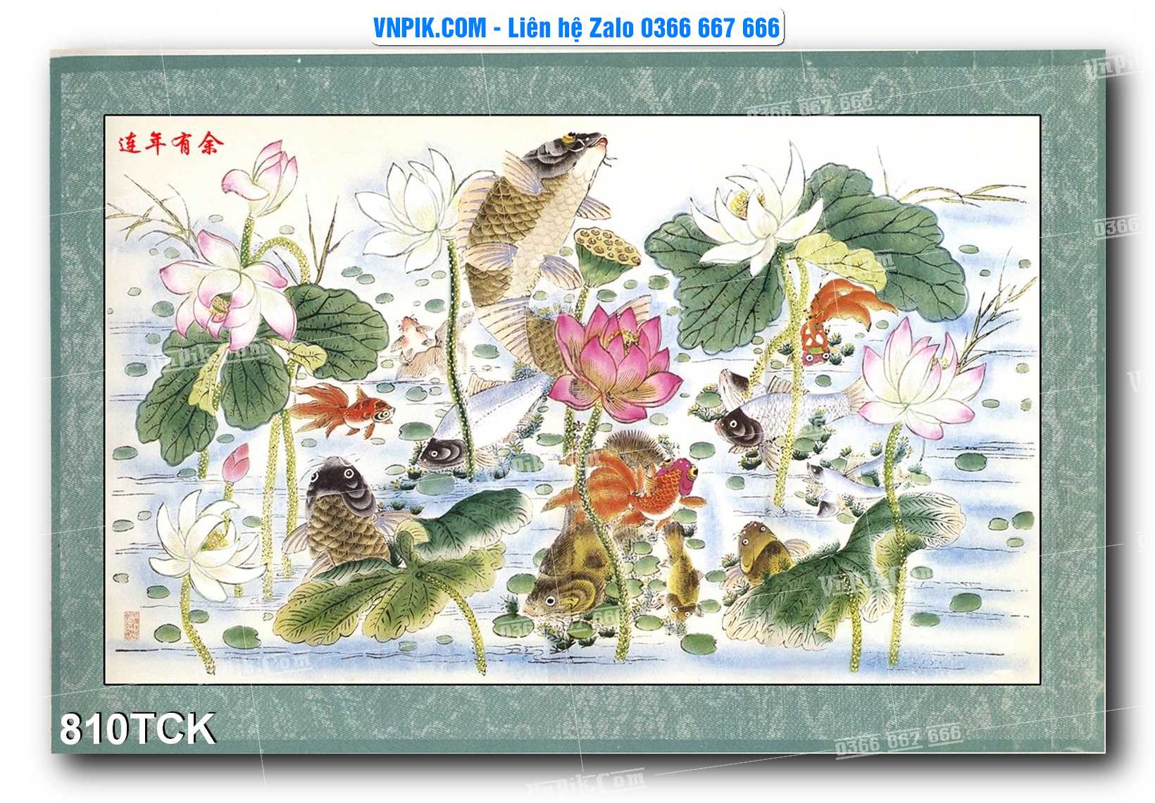Tranh Hoa Sen – Cá Koi – Cá Chép 807TCK