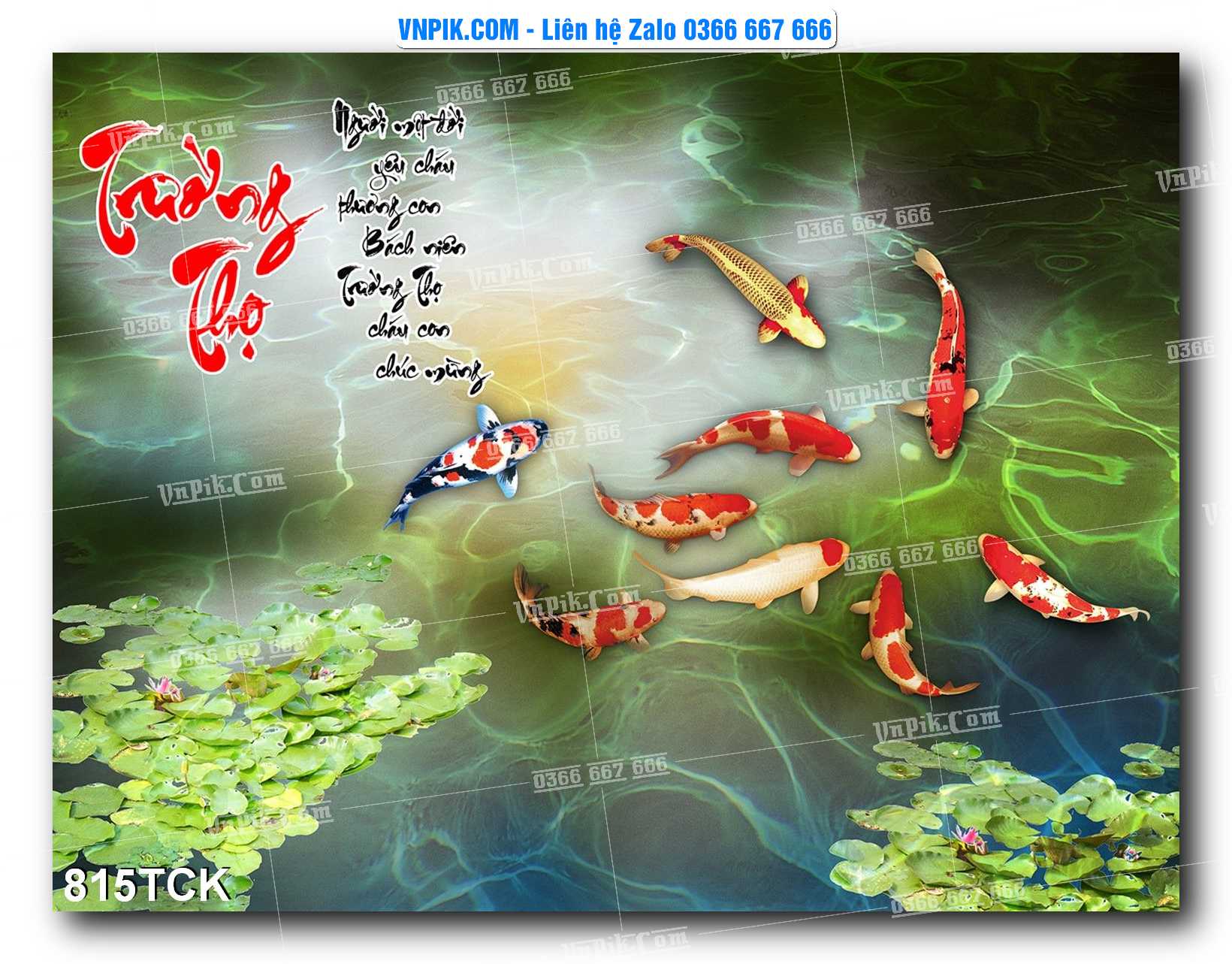 Tranh Hoa Sen – Cá Koi – Cá Chép 812TCK