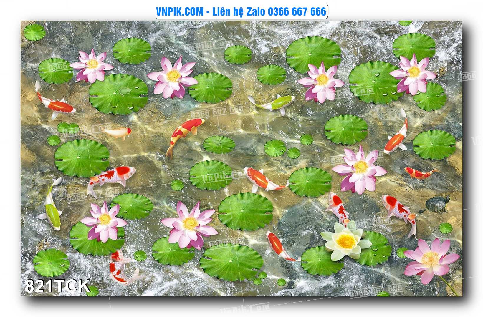 Tranh Hoa Sen – Cá Koi – Cá Chép 818TCK