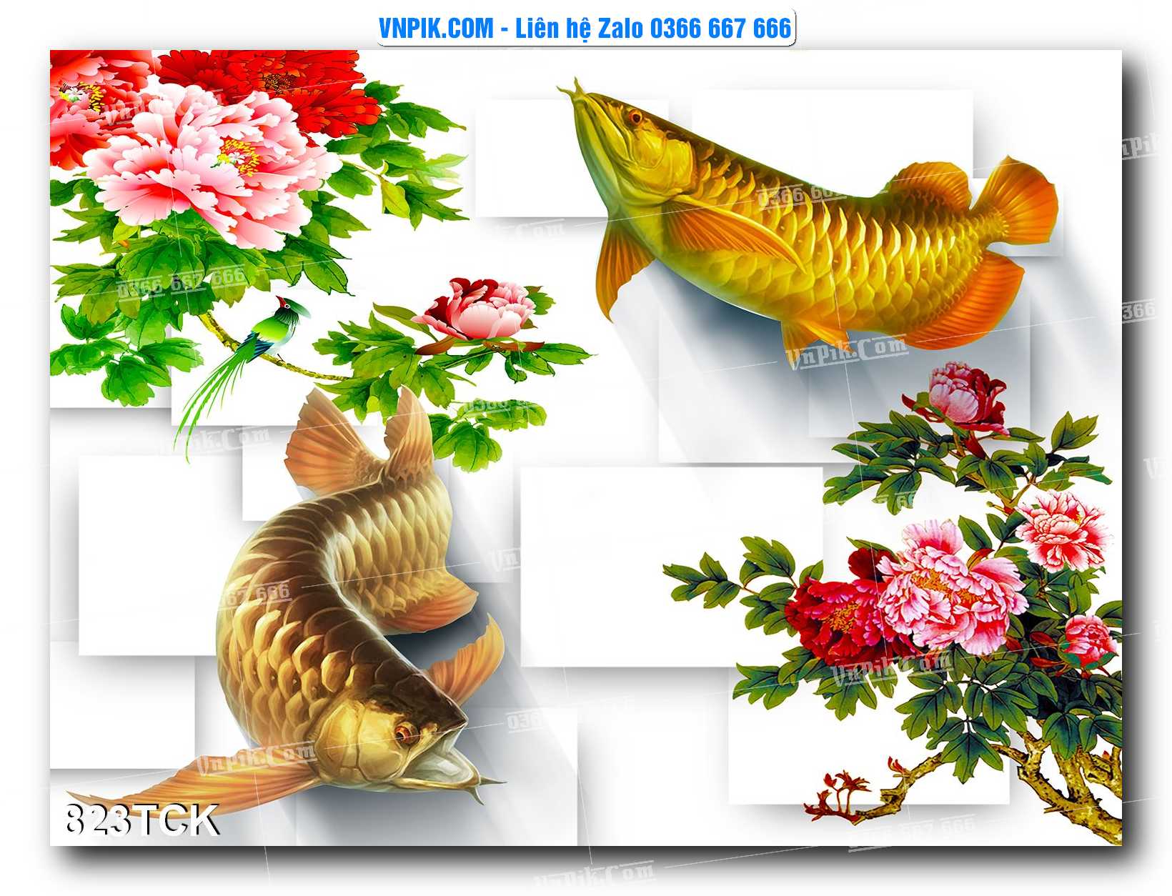 Tranh Hoa Sen – Cá Koi – Cá Chép 820TCK