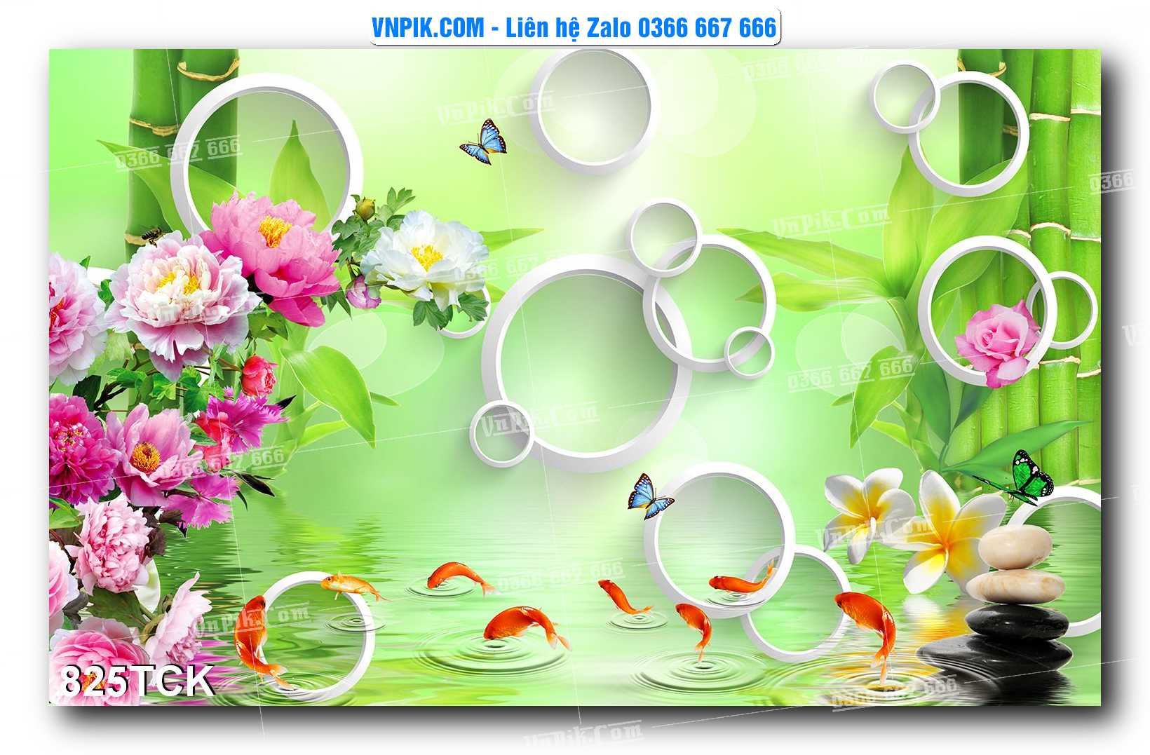 Tranh Hoa Sen – Cá Koi – Cá Chép 822TCK