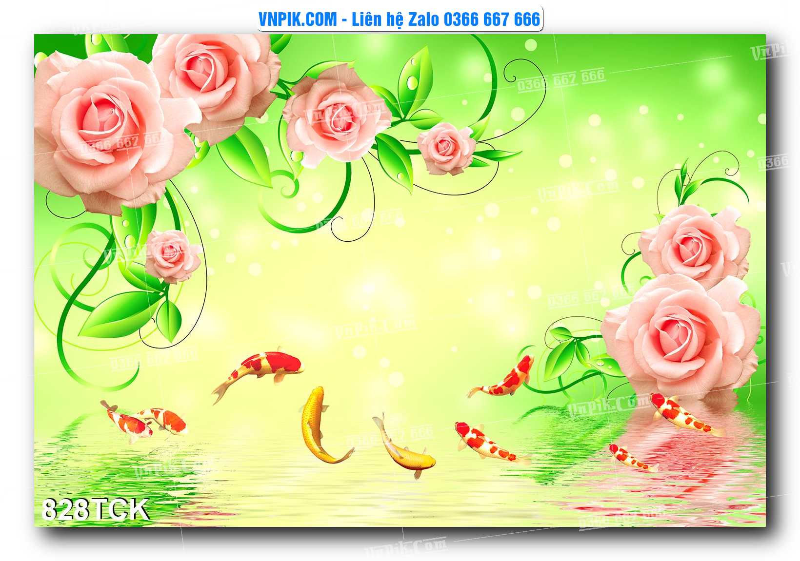 Tranh Hoa Sen – Cá Koi – Cá Chép 825TCK
