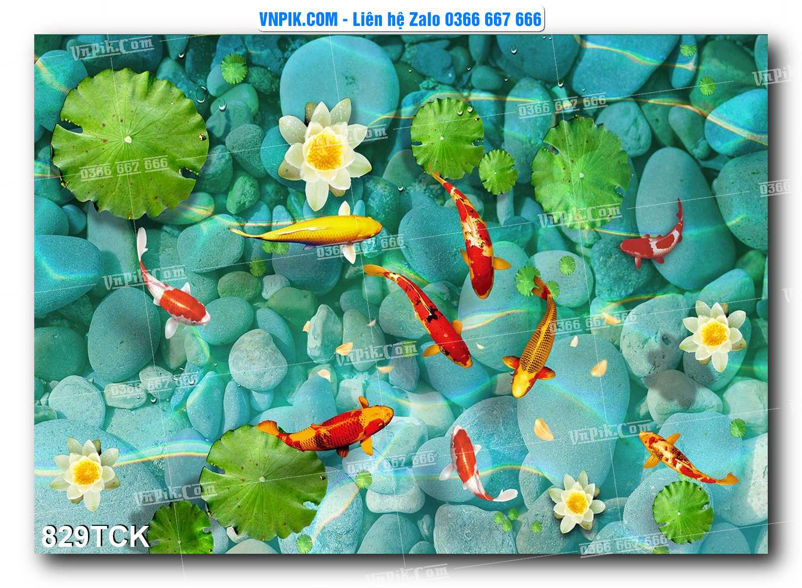 Tranh Hoa Sen – Cá Koi – Cá Chép 826TCK