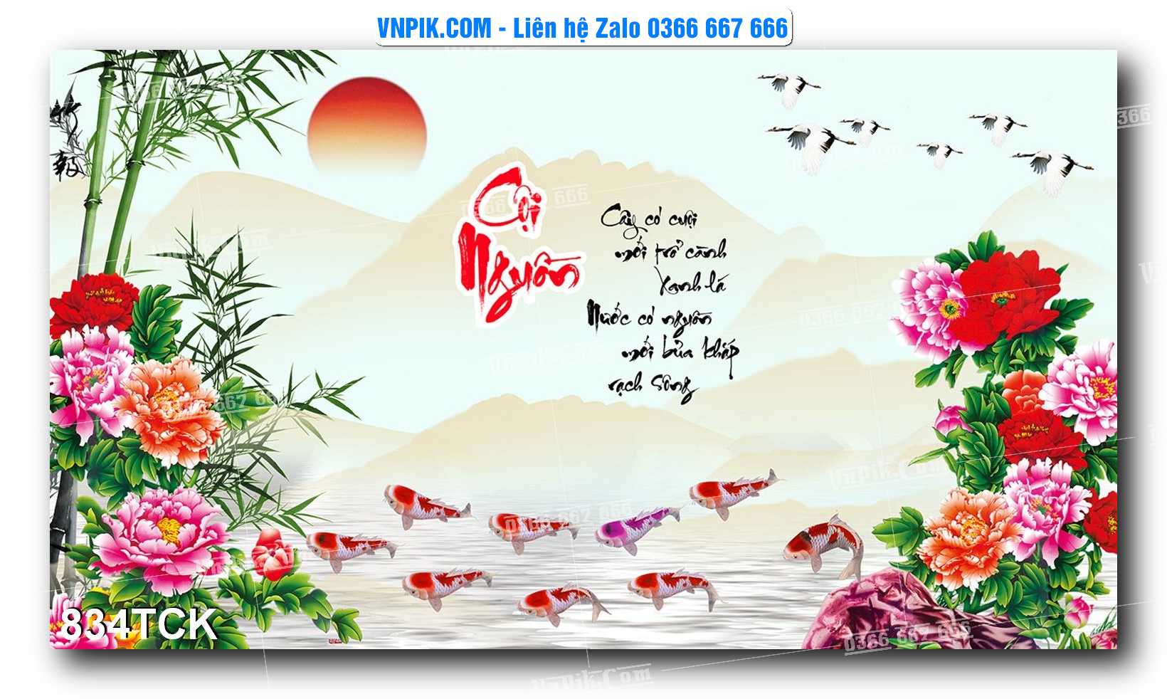 Tranh Hoa Sen – Cá Koi – Cá Chép 831TCK