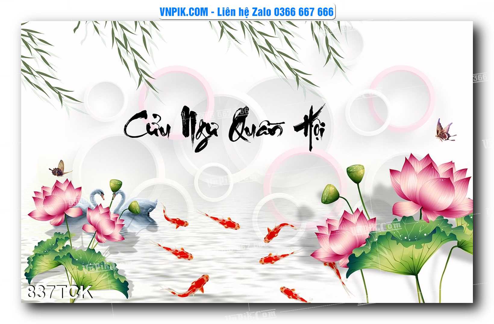 Tranh Hoa Sen – Cá Koi – Cá Chép 834TCK