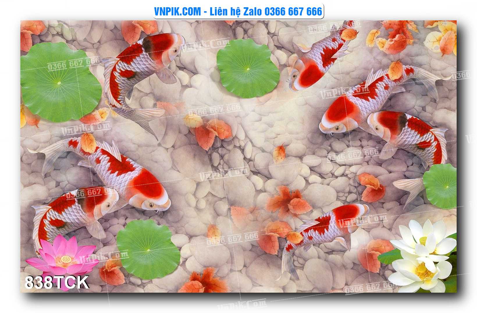 Tranh Hoa Sen – Cá Koi – Cá Chép 835TCK