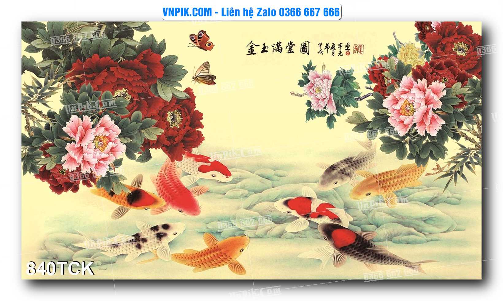 Tranh Hoa Sen – Cá Koi – Cá Chép 837TCK