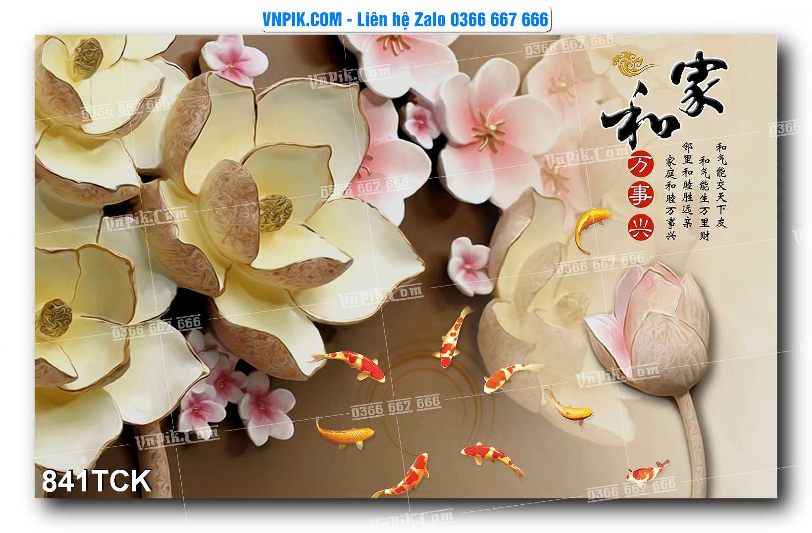 Tranh Hoa Sen – Cá Koi – Cá Chép 838TCK