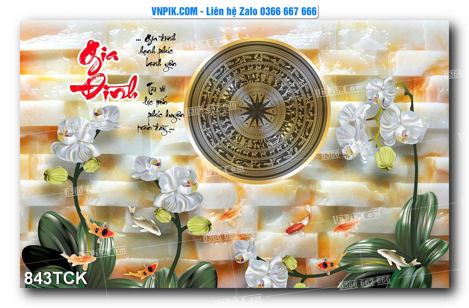 Tranh Hoa Sen – Cá Koi – Cá Chép 843TCK