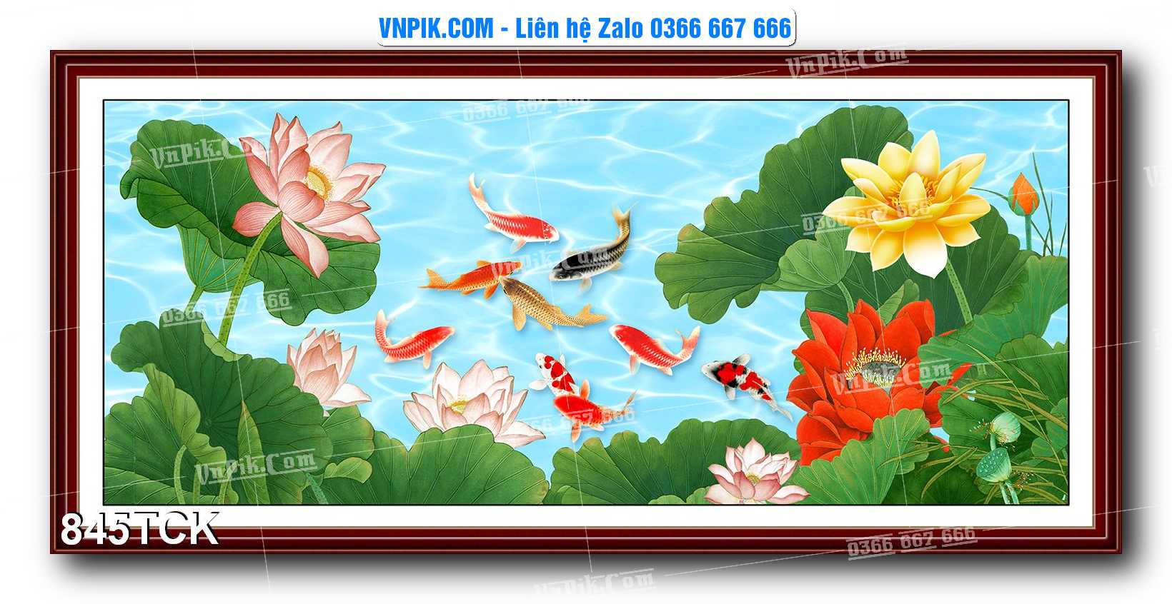 Tranh Hoa Sen – Cá Koi – Cá Chép 845TCK