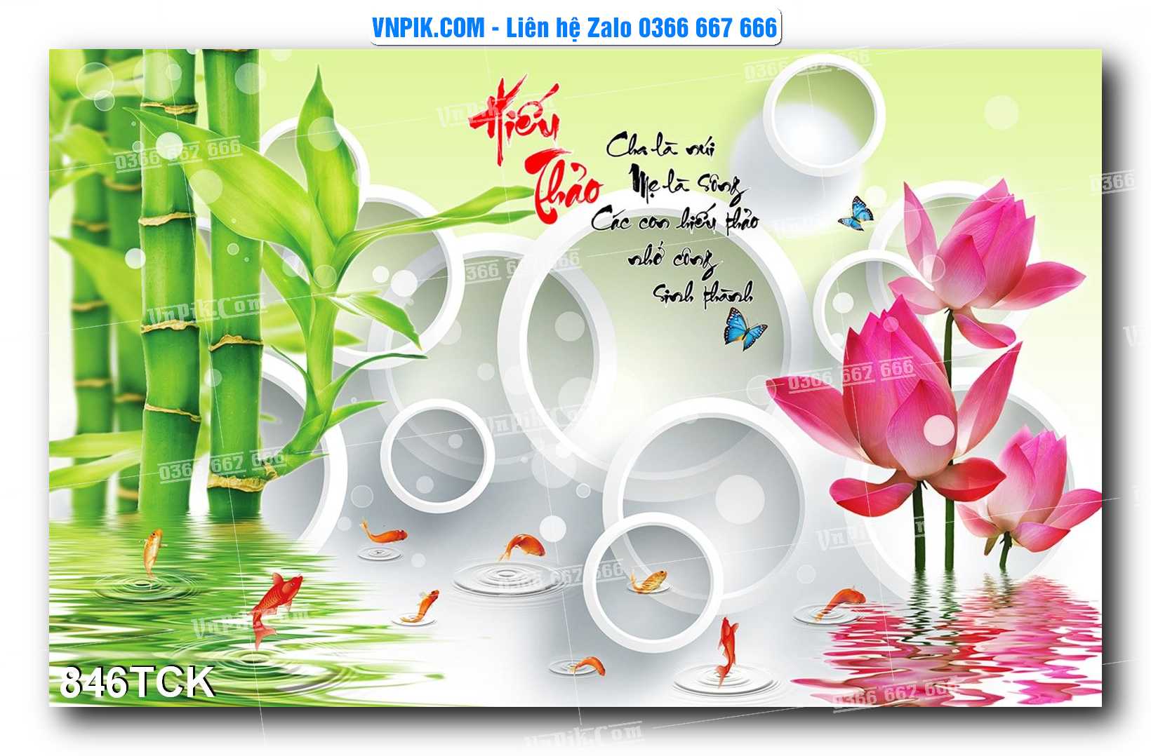 Tranh Hoa Sen – Cá Koi – Cá Chép 846TCK