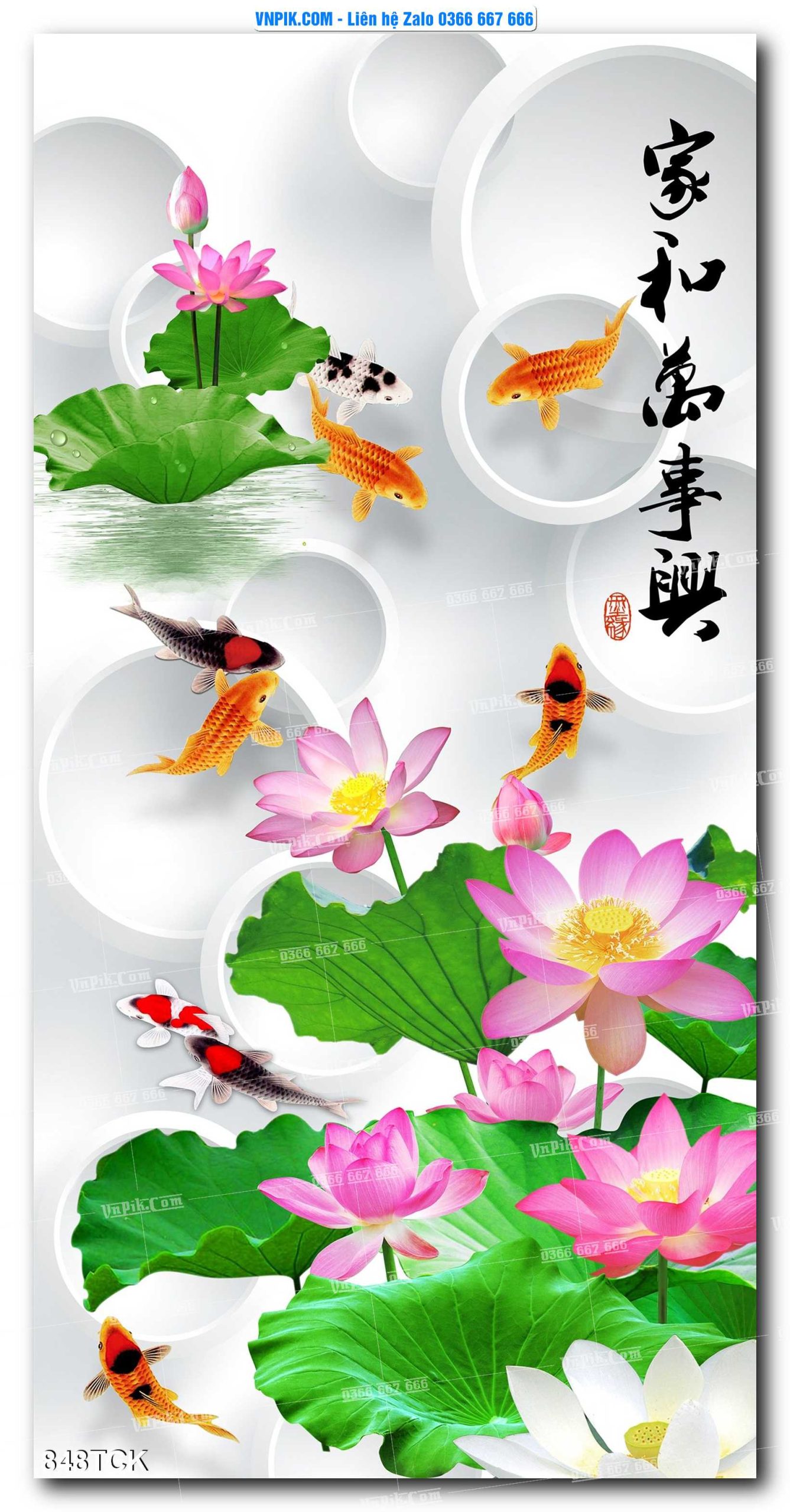 Tranh Hoa Sen – Cá Koi – Cá Chép 848TCK
