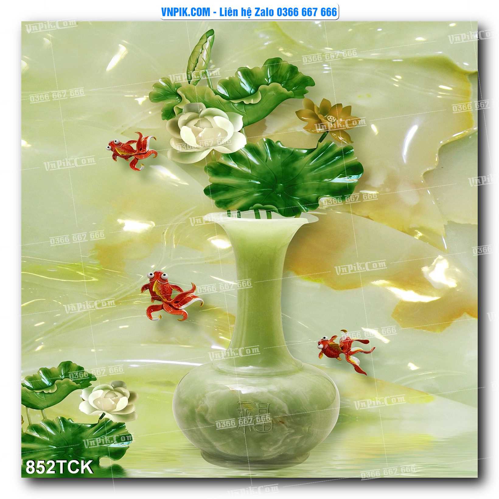 Tranh Hoa Sen – Cá Koi – Cá Chép 852TCK