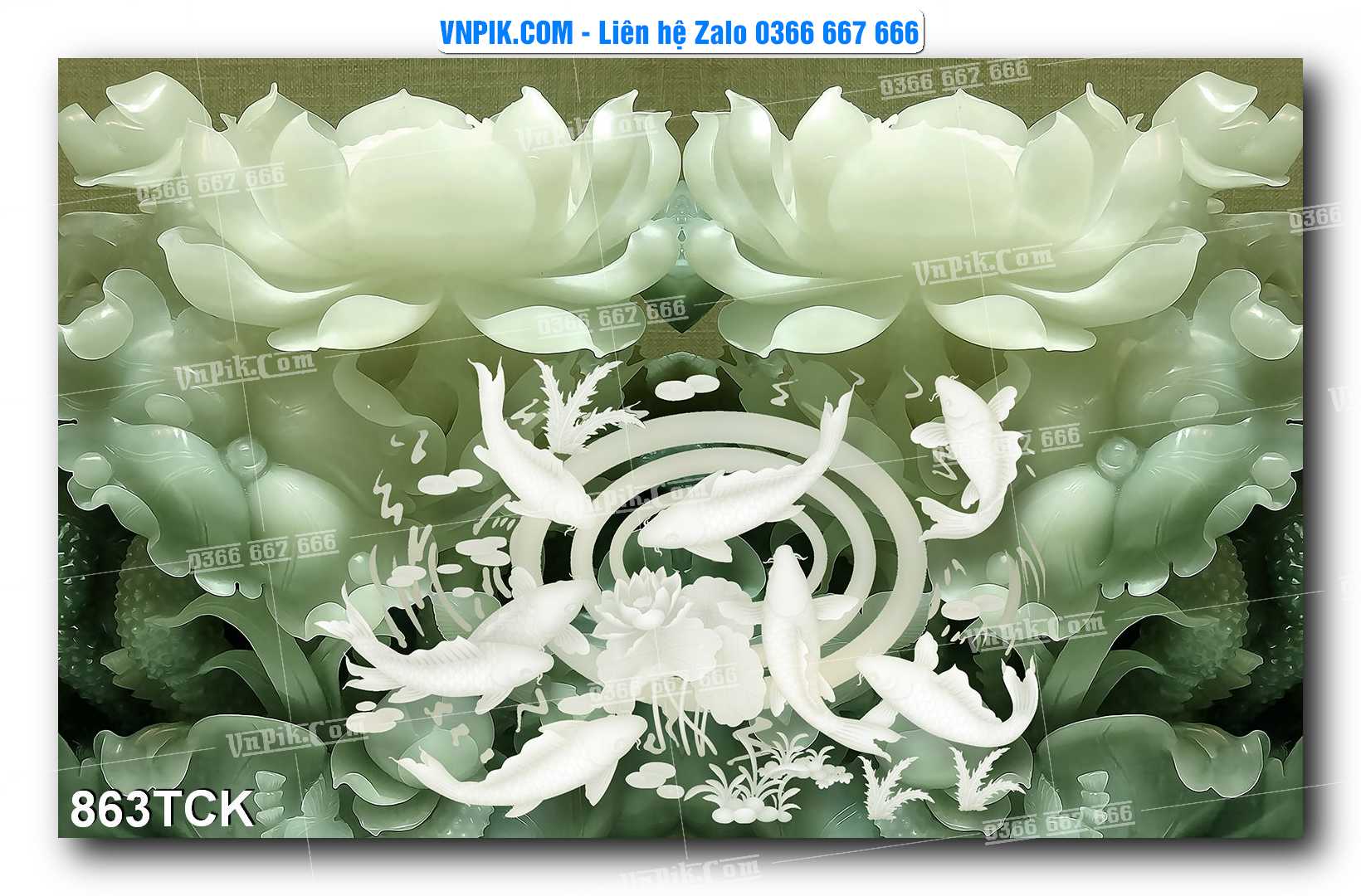 Tranh Hoa Sen – Cá Koi – Cá Chép 863TCK