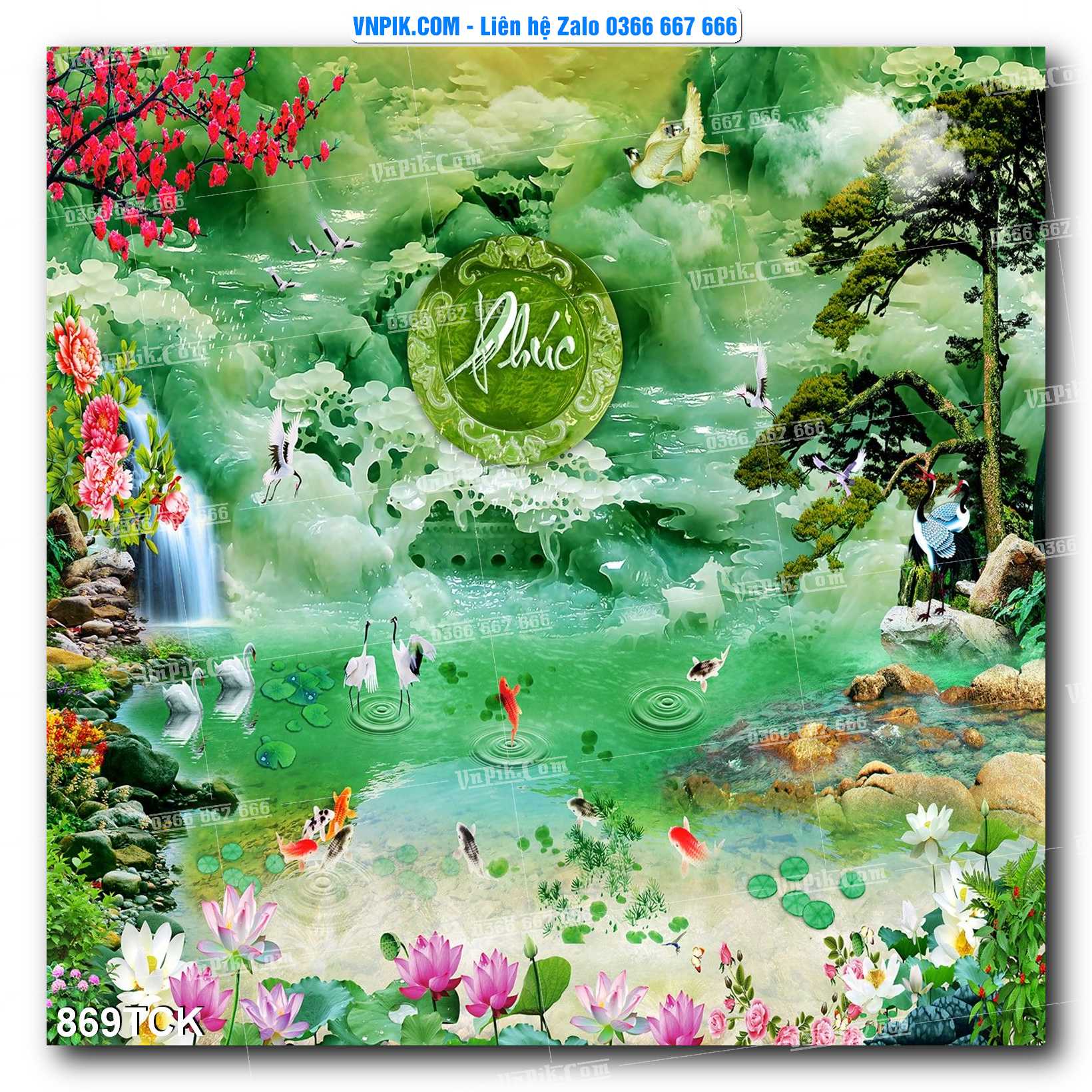 Tranh Hoa Sen – Cá Koi – Cá Chép 866TCK
