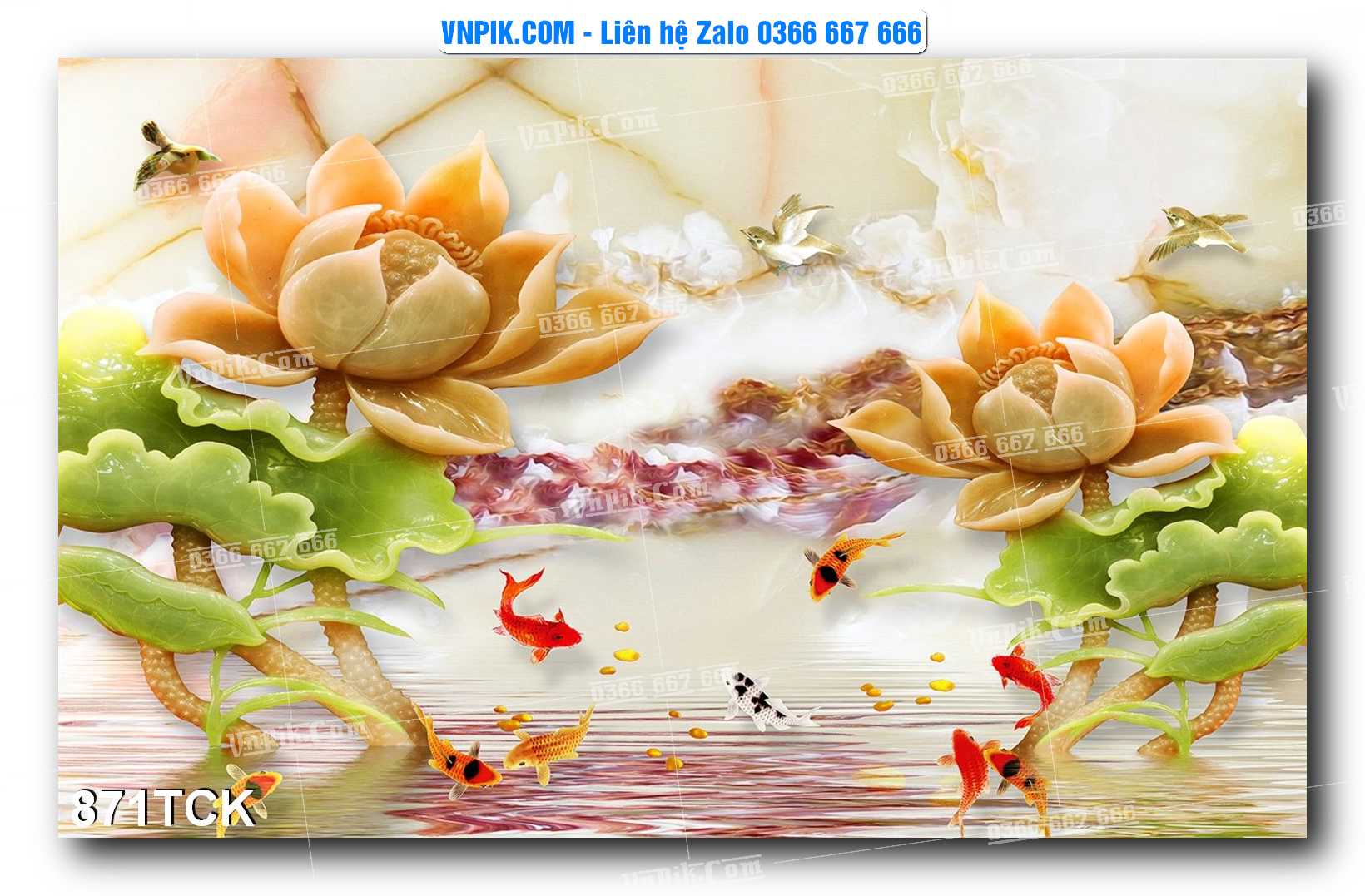 Tranh Hoa Sen – Cá Koi – Cá Chép 868TCK