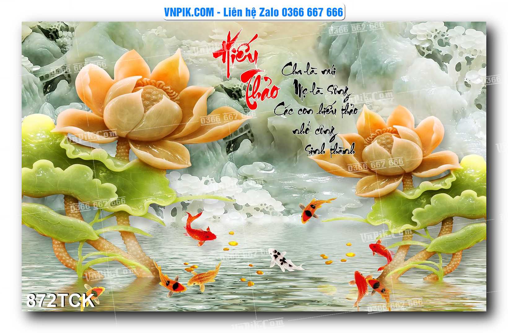 Tranh Hoa Sen – Cá Koi – Cá Chép 869TCK