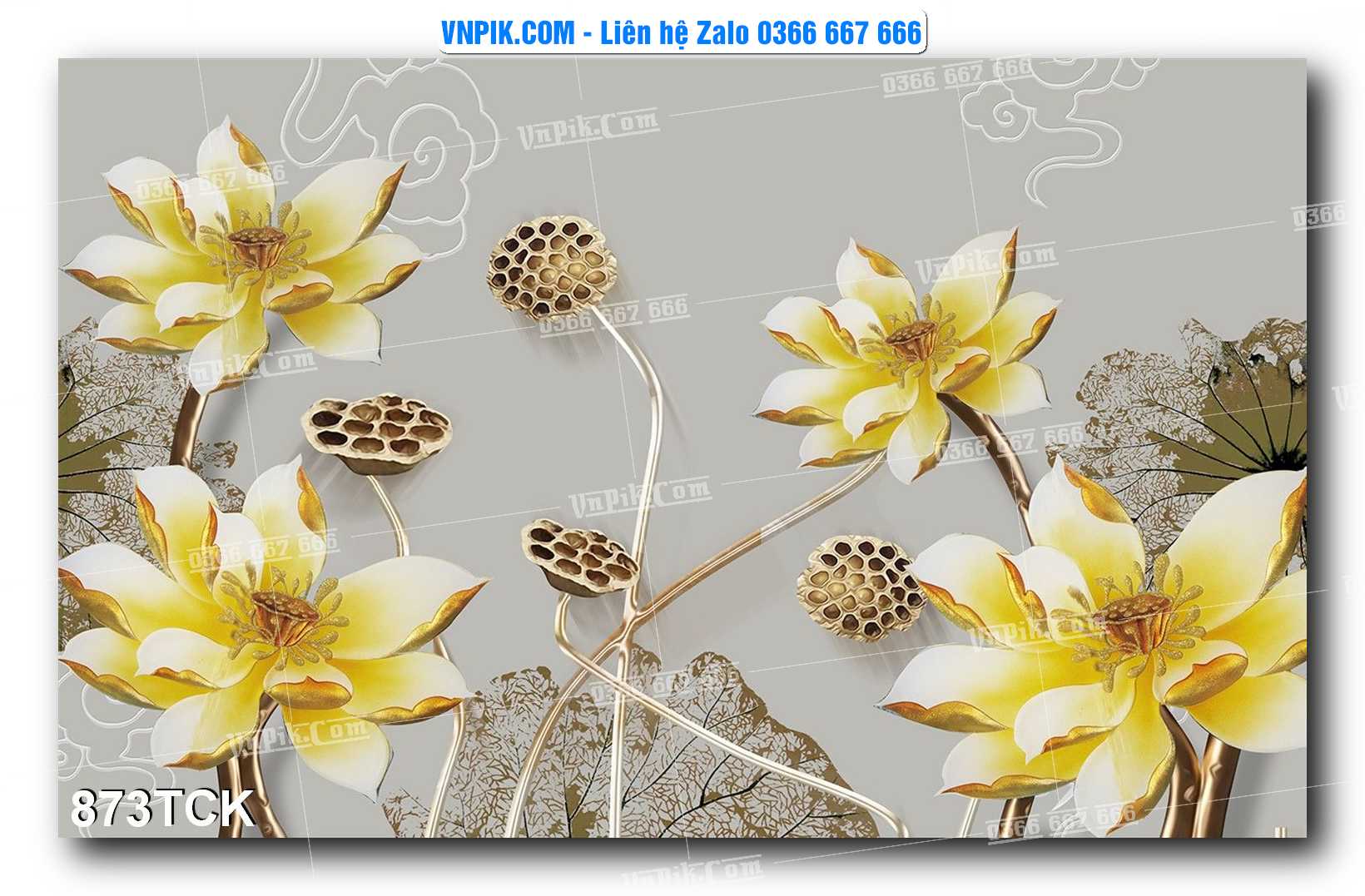 Tranh Hoa Sen – Cá Koi – Cá Chép 873TCK