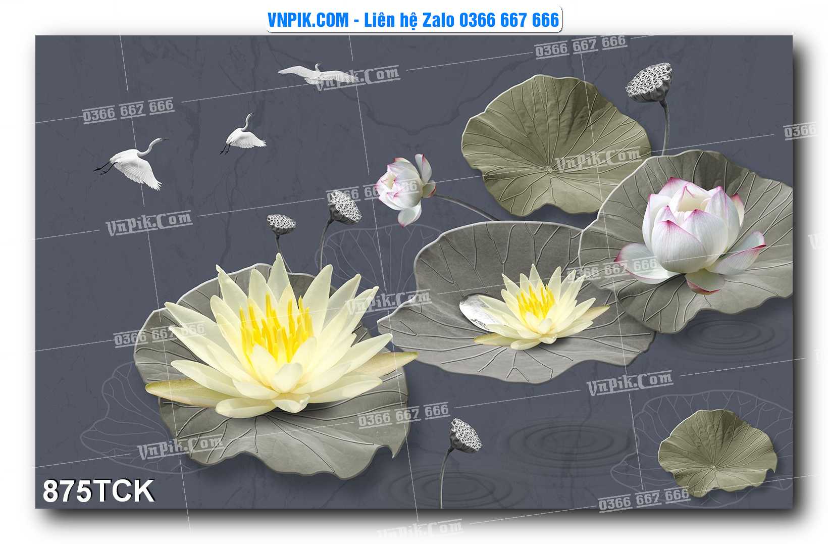 Tranh Hoa Sen – Cá Koi – Cá Chép 875TCK