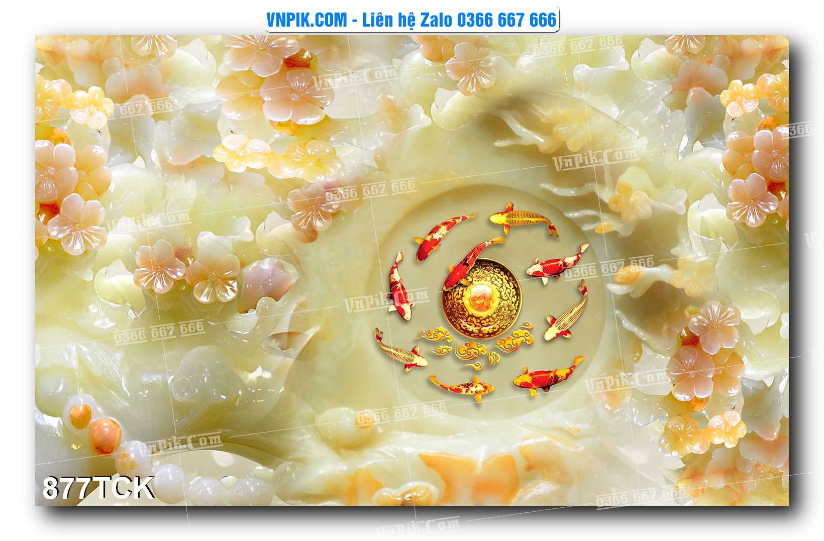 Tranh Hoa Sen – Cá Koi – Cá Chép 877TCK