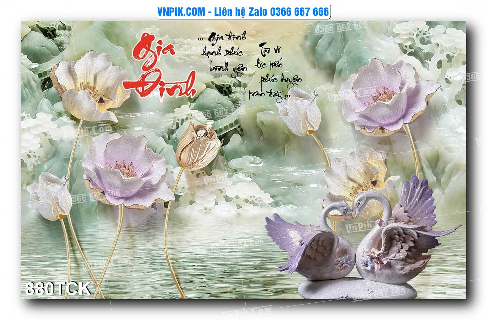 Tranh Hoa Sen – Cá Koi – Cá Chép 877TCK