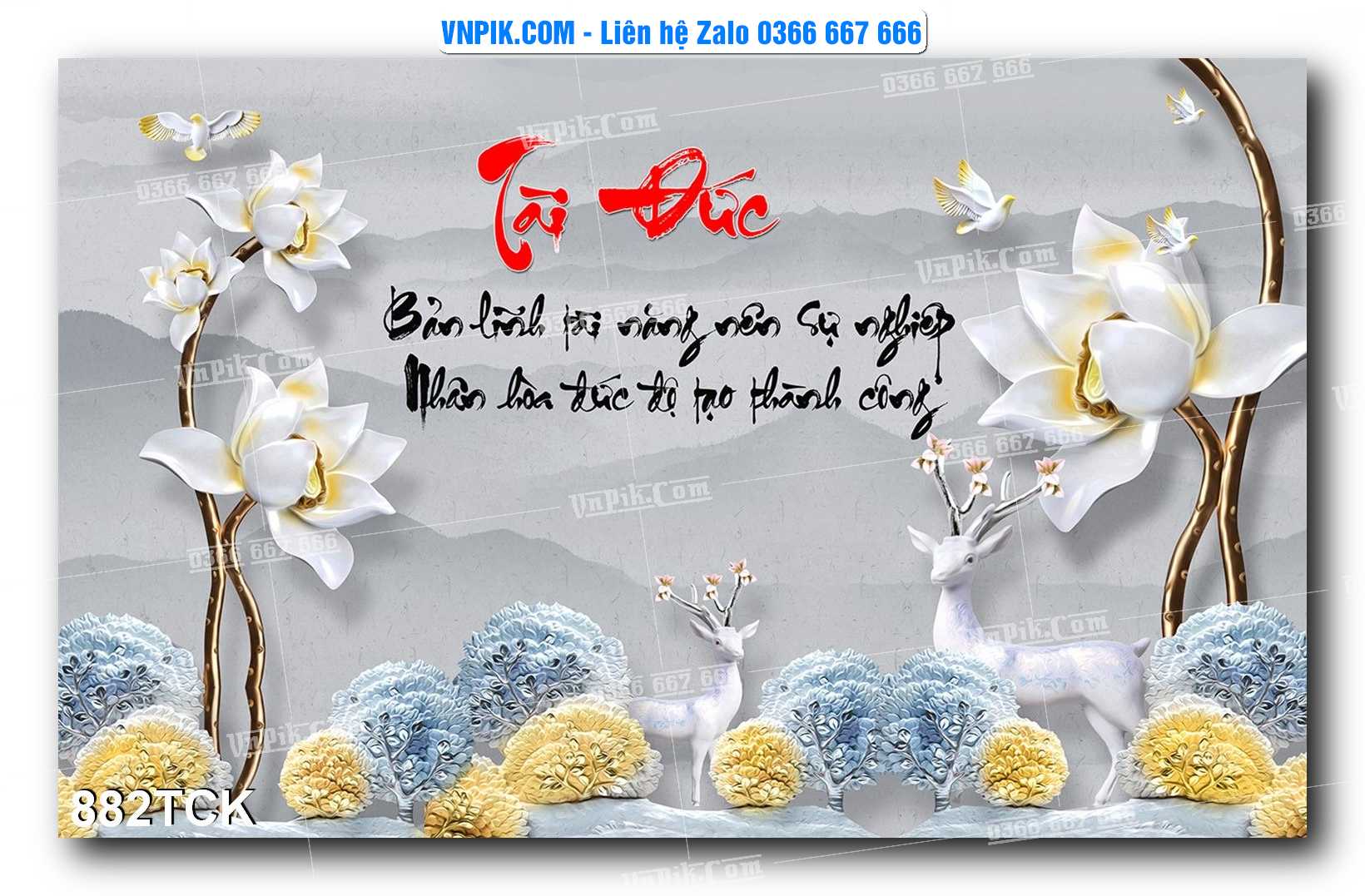 Tranh Hoa Sen – Cá Koi – Cá Chép 882TCK