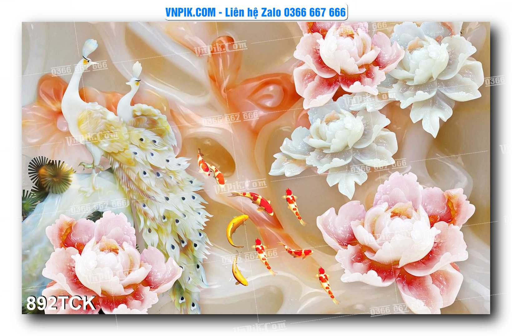 Tranh Hoa Sen – Cá Koi – Cá Chép 889TCK