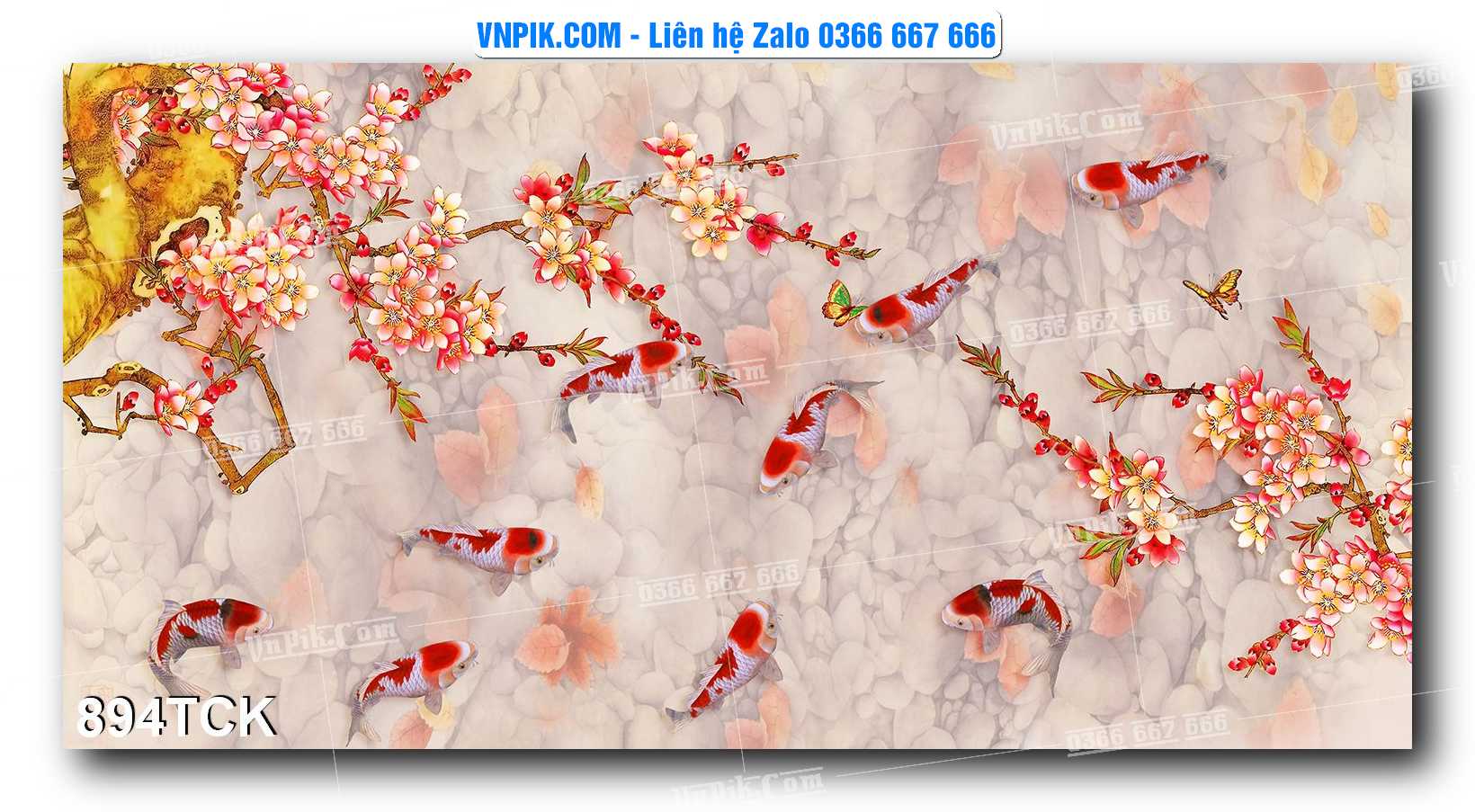 Tranh Hoa Sen – Cá Koi – Cá Chép 894TCK
