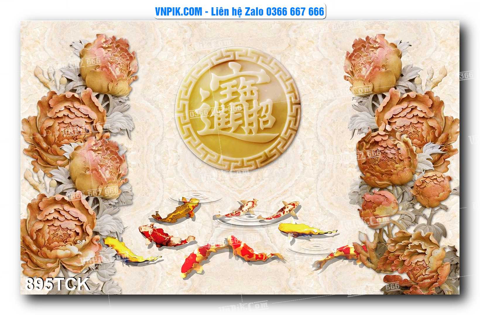 Tranh Hoa Sen – Cá Koi – Cá Chép 895TCK