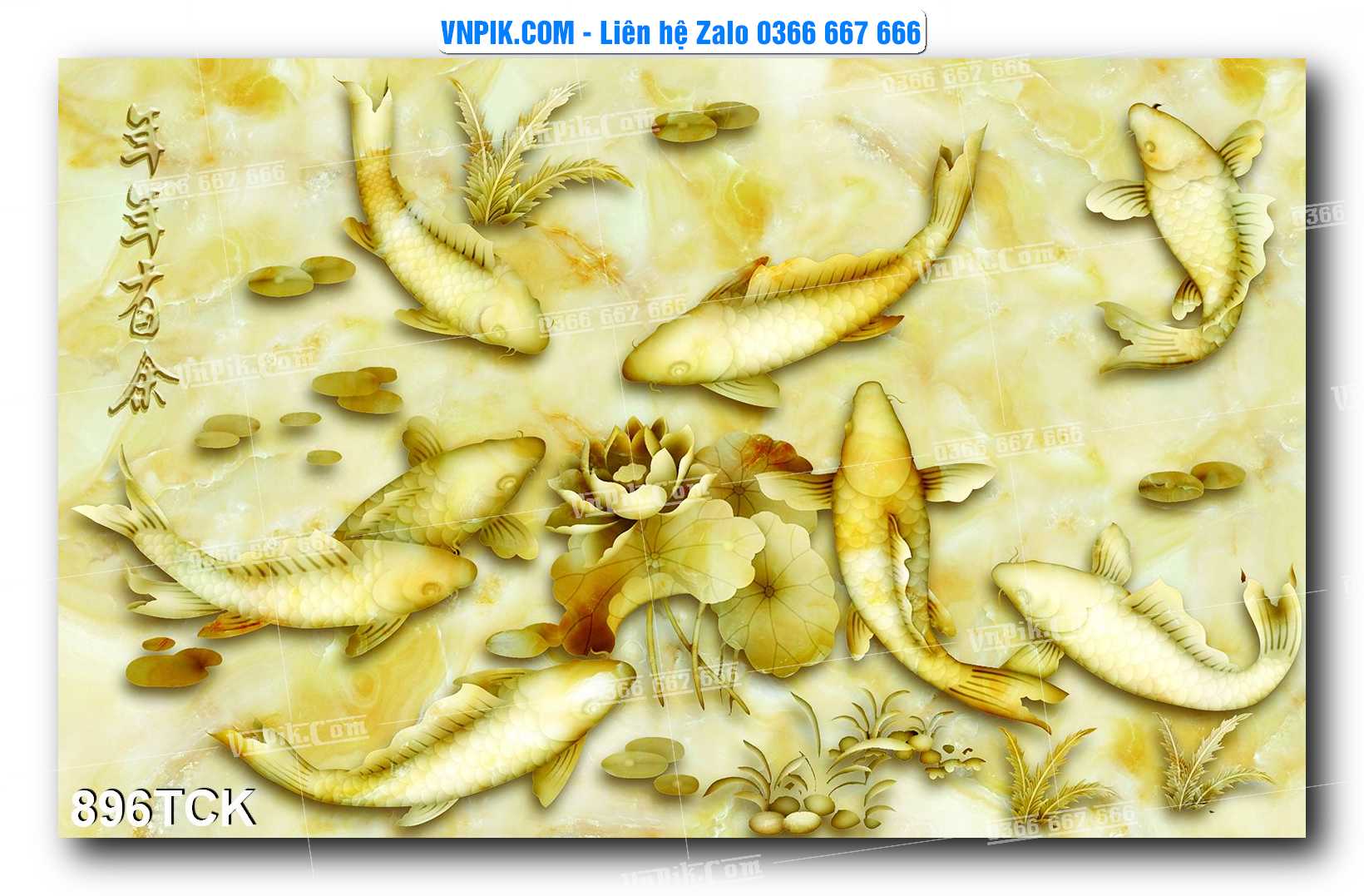 Tranh Hoa Sen – Cá Koi – Cá Chép 896TCK