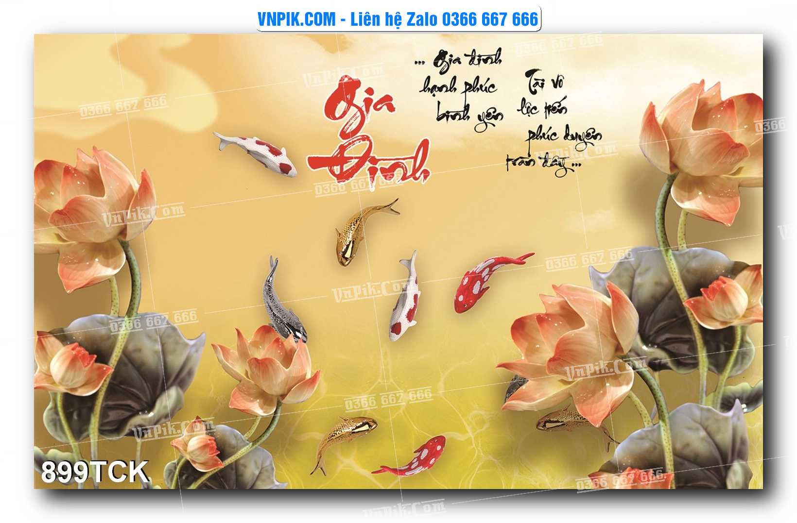 Tranh Hoa Sen – Cá Koi – Cá Chép 899TCK
