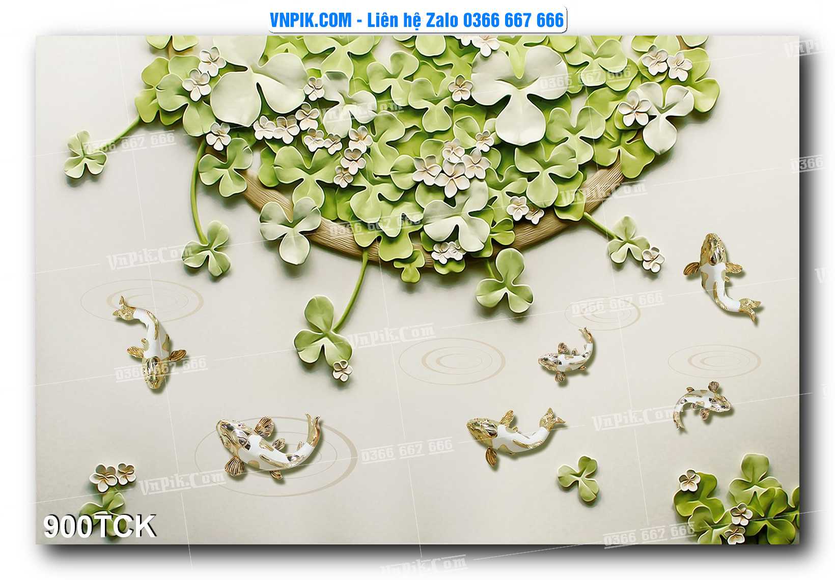 Tranh Hoa Sen – Cá Koi – Cá Chép 900TCK
