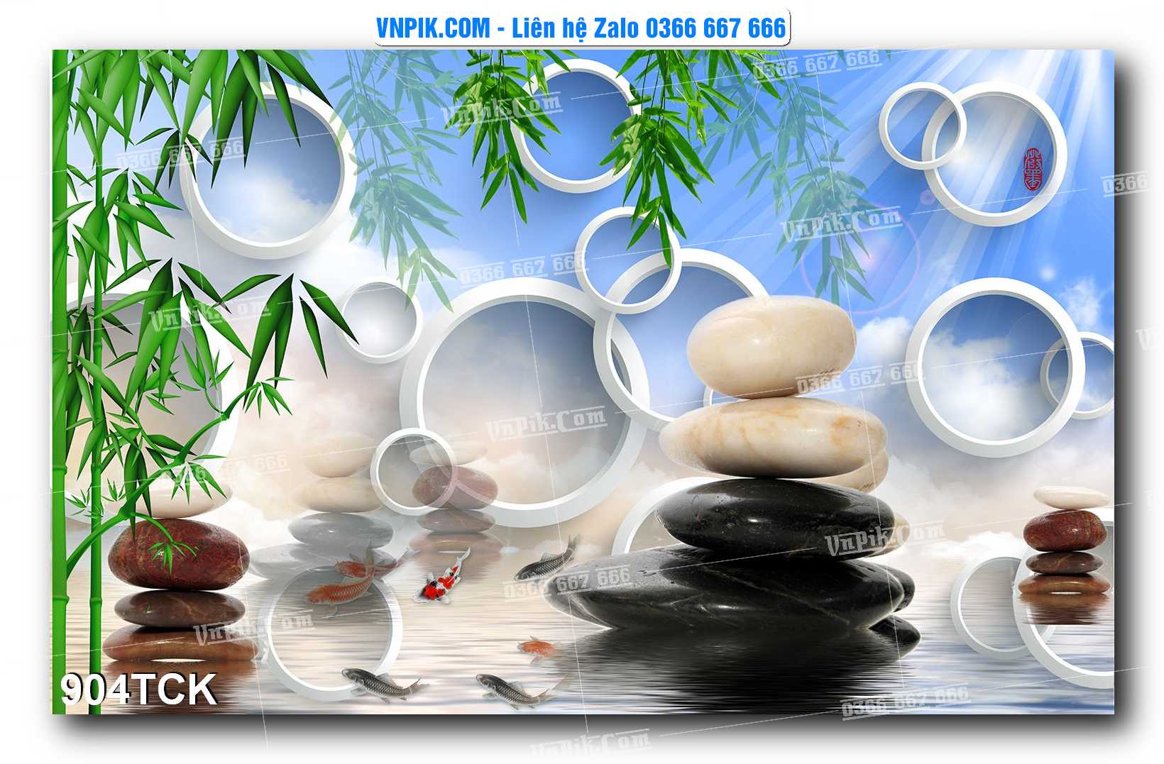 Tranh Hoa Sen – Cá Koi – Cá Chép 901TCK