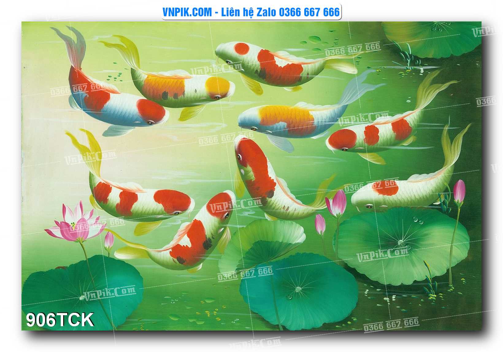 Tranh Hoa Sen – Cá Koi – Cá Chép 906TCK