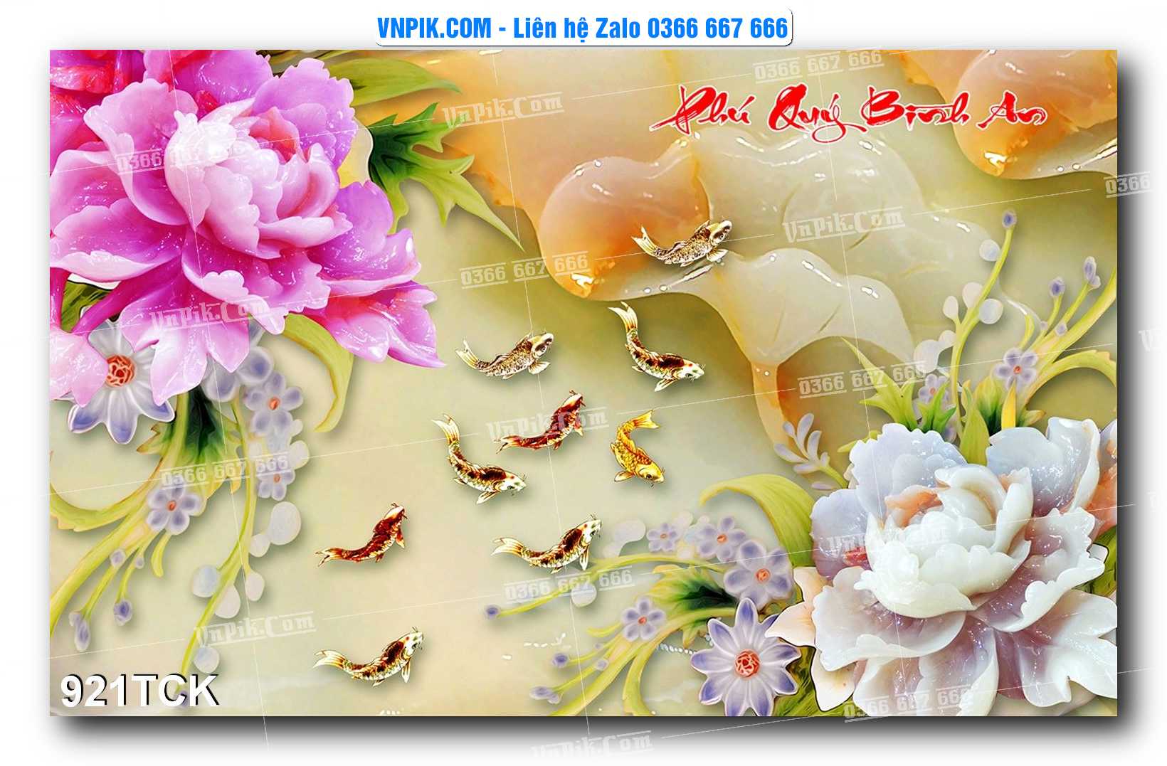 Tranh Hoa Sen – Cá Koi – Cá Chép 921TCK