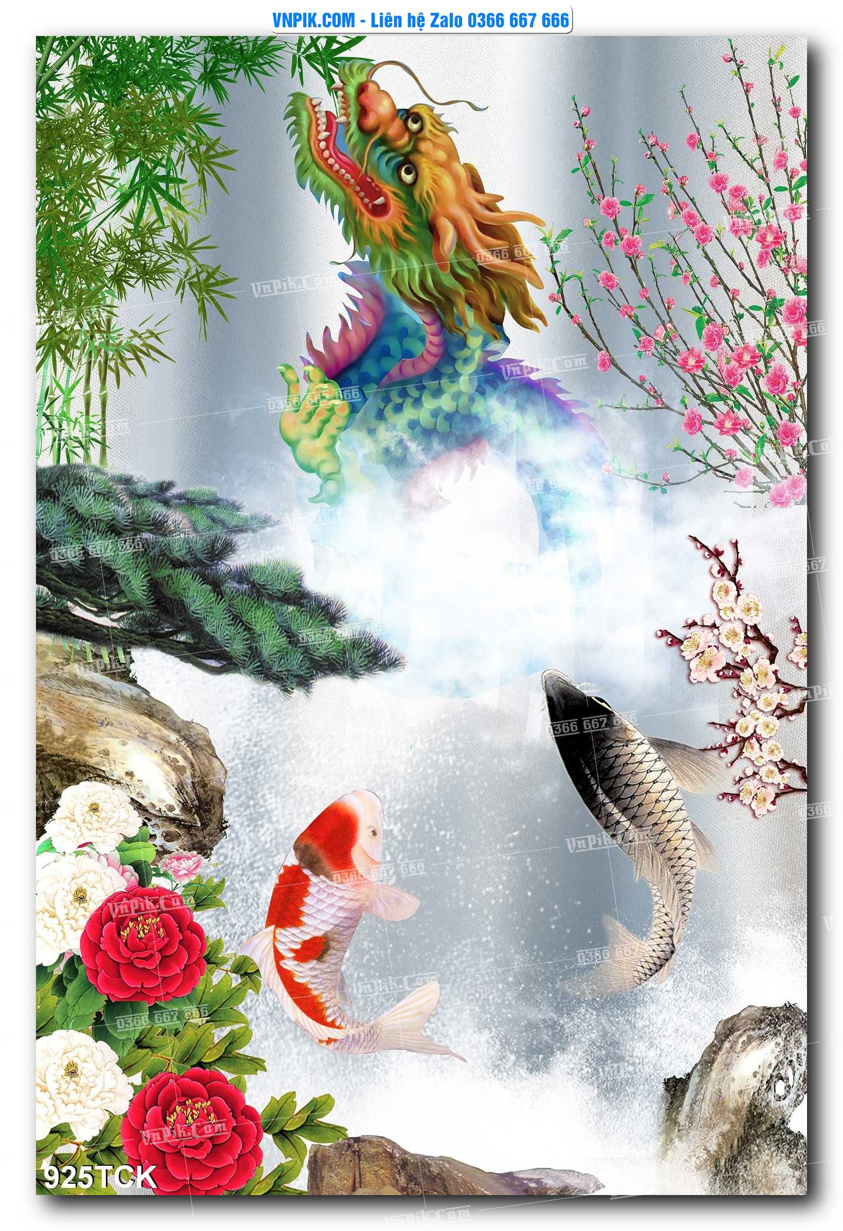 Tranh Hoa Sen – Cá Koi – Cá Chép 922TCK