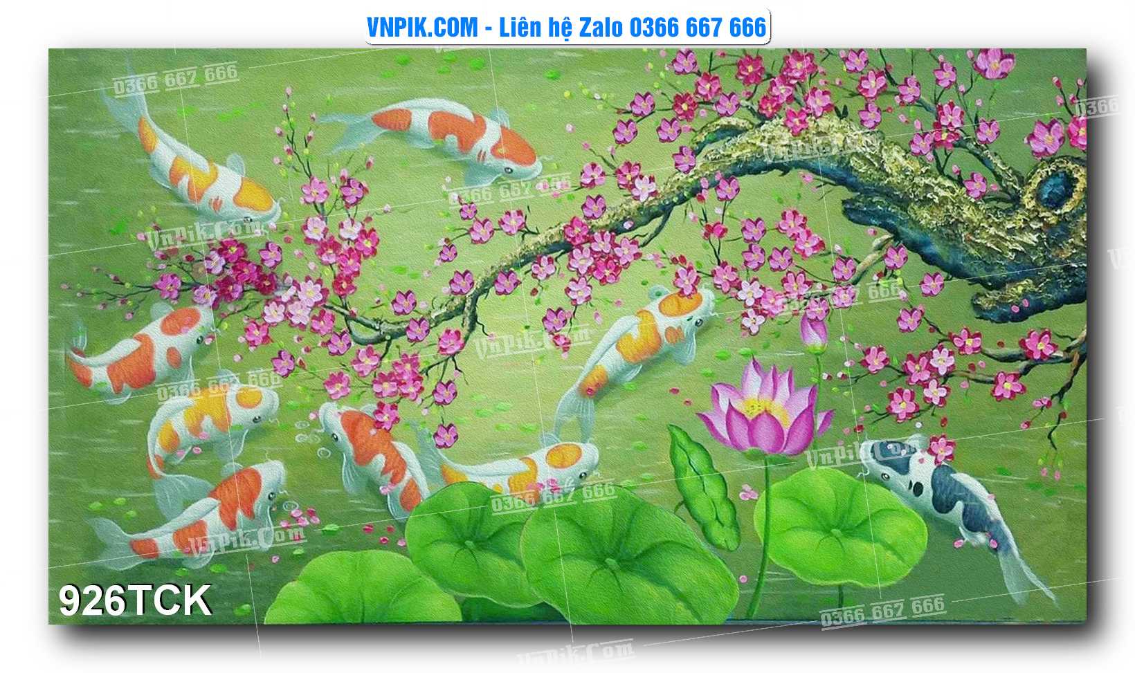 Tranh Hoa Sen – Cá Koi – Cá Chép 926TCK