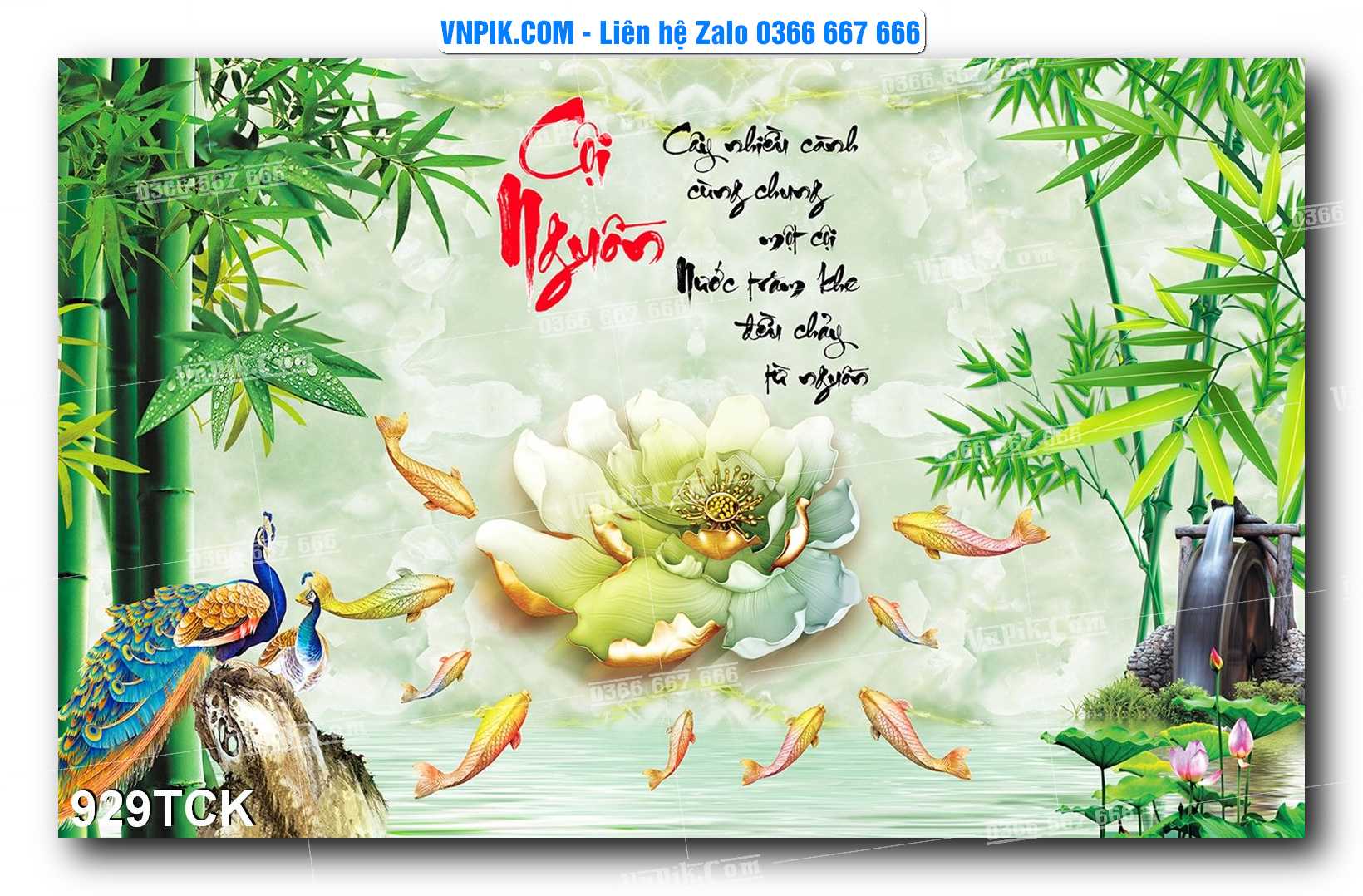 Tranh Hoa Sen – Cá Koi – Cá Chép 929TCK