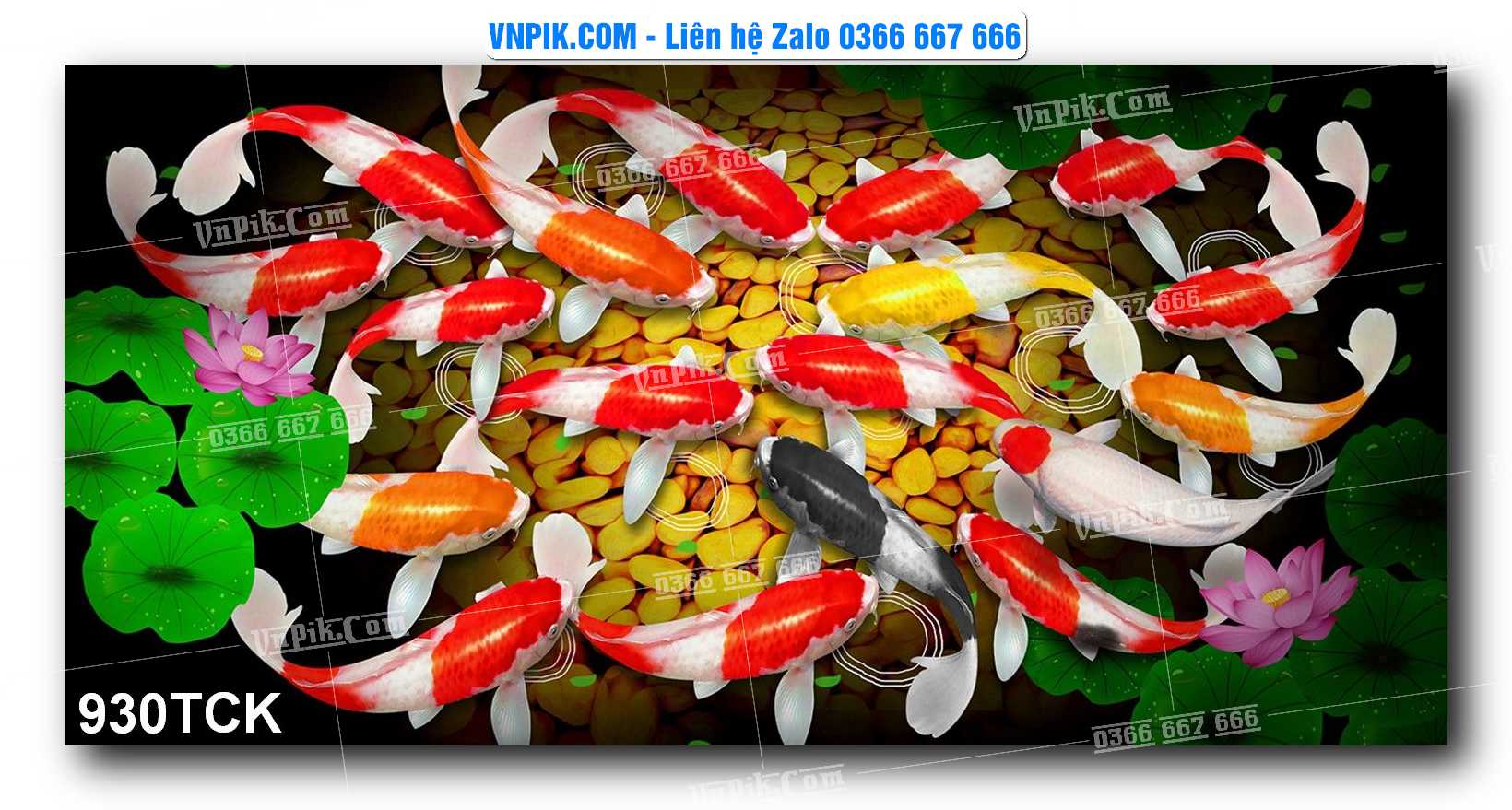 Tranh Hoa Sen – Cá Koi – Cá Chép 930TCK